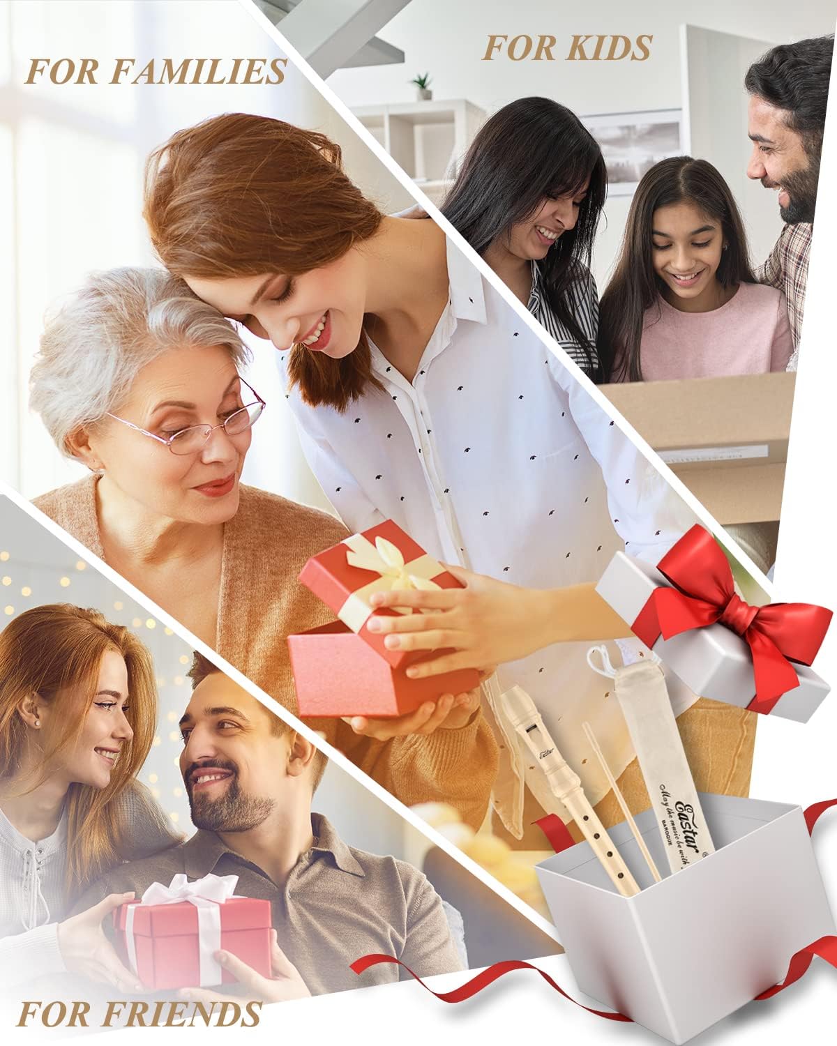 Eastar Soprano Recorder Instrument for Kids Beginners, German Fingering C Key with Cleaning Kit, Thumb Rest, Cotton Bag, Fingering Chart, ERS-21GN, Natural, School-Approved