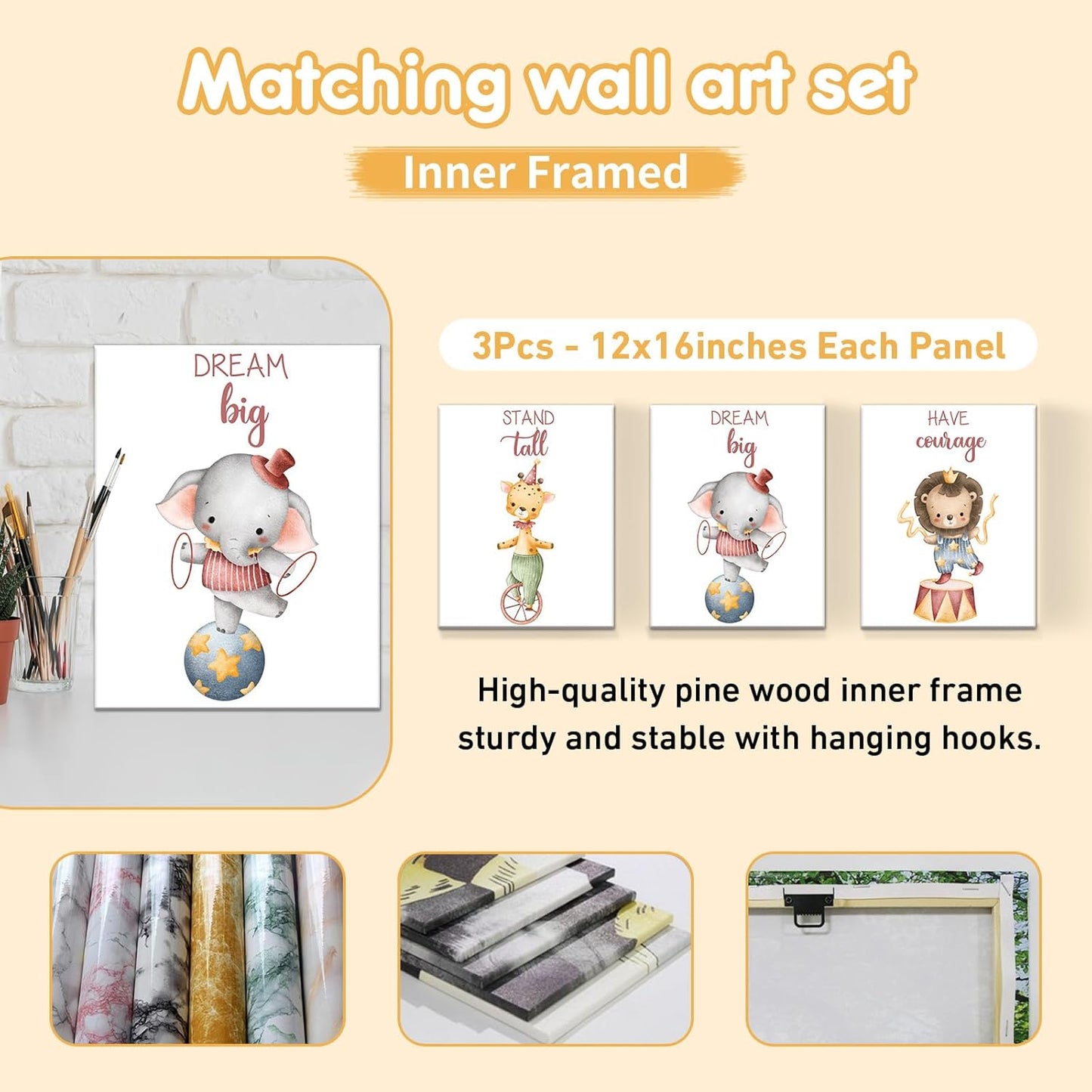 Custom Baby Crib Bedding Set, 5 Pcs Personalized Name Baby Crib Set with Double Layer Blanket, Soft Circus Animals Nursery Bedding Set for Girls Boys, Customized Gifts for Infants Toddlers