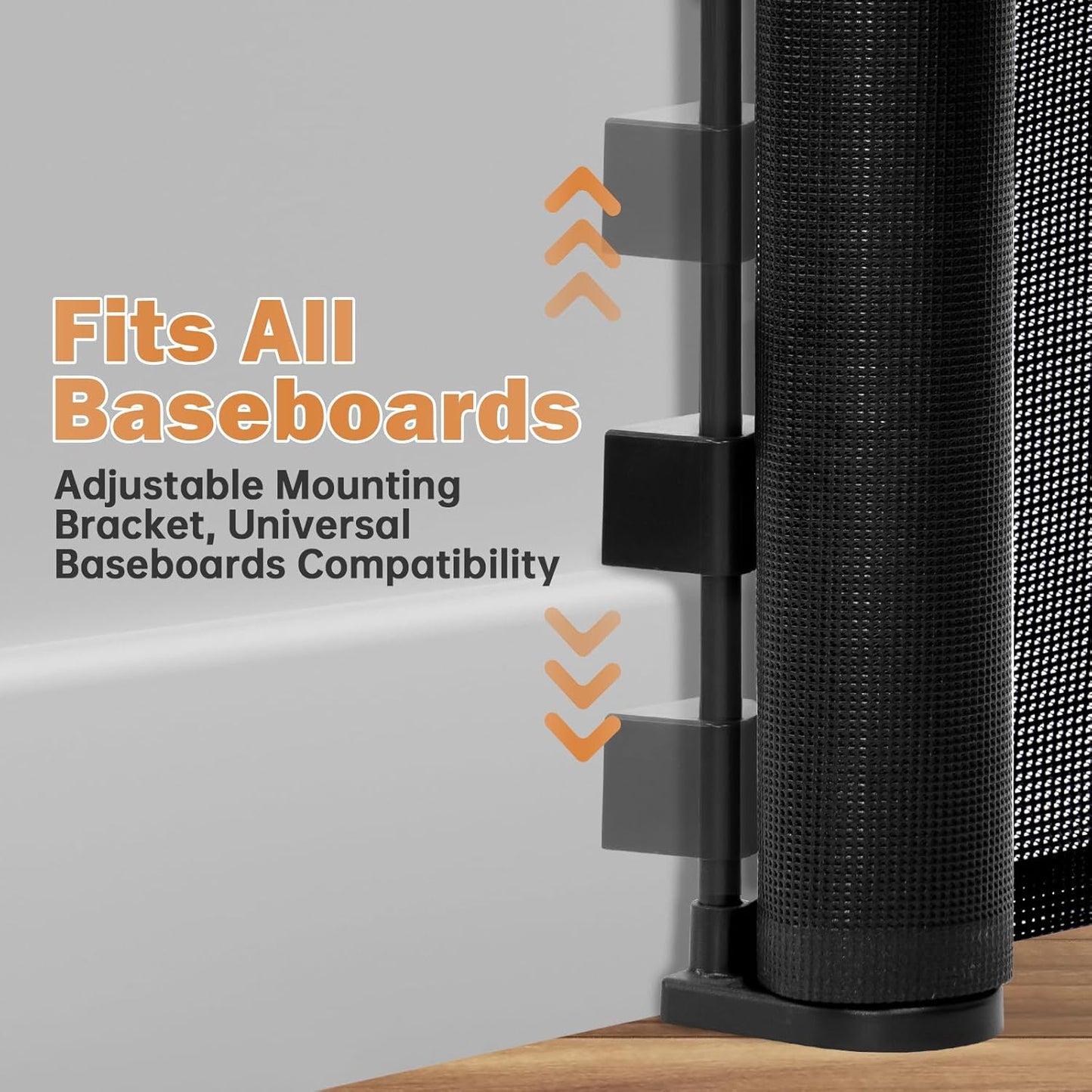 120" Extra Wide Retractable Baby Gates Mesh Gate, Long Retractable Dog Gate for Large Opening, 42" Extra Tall Child Safety Gate Pet Gate with Support Rods for Stairs Hallways Doorways Indoor Outdoor