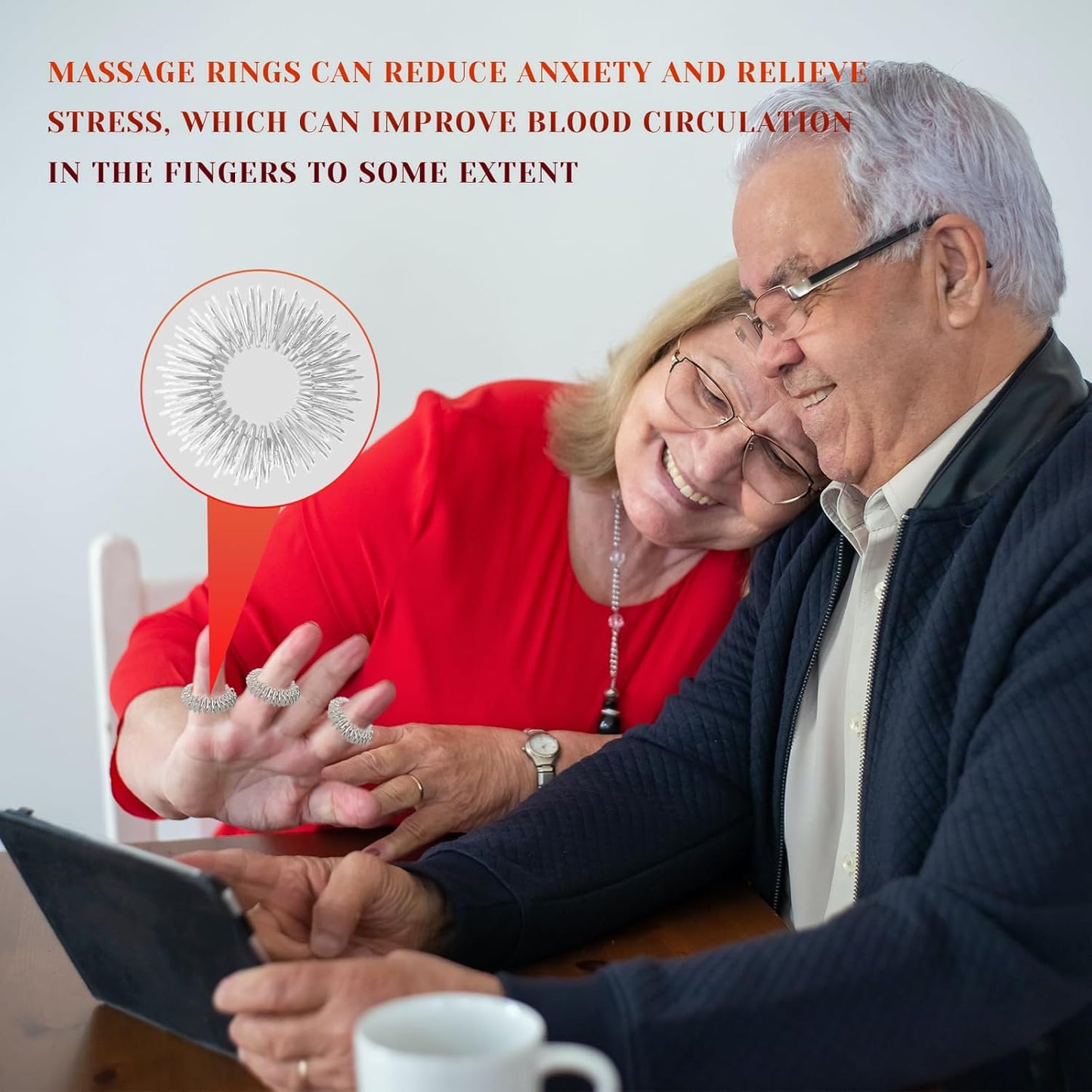 12 Pcs Fidget Rings Acupressure Rings Sensory Rings Trichotillomania Fidget Toys Stress Relief Toys Set Sensory Fidget Massager Ring for Fingers Stress Anxiety Relief(Silver and Gold)