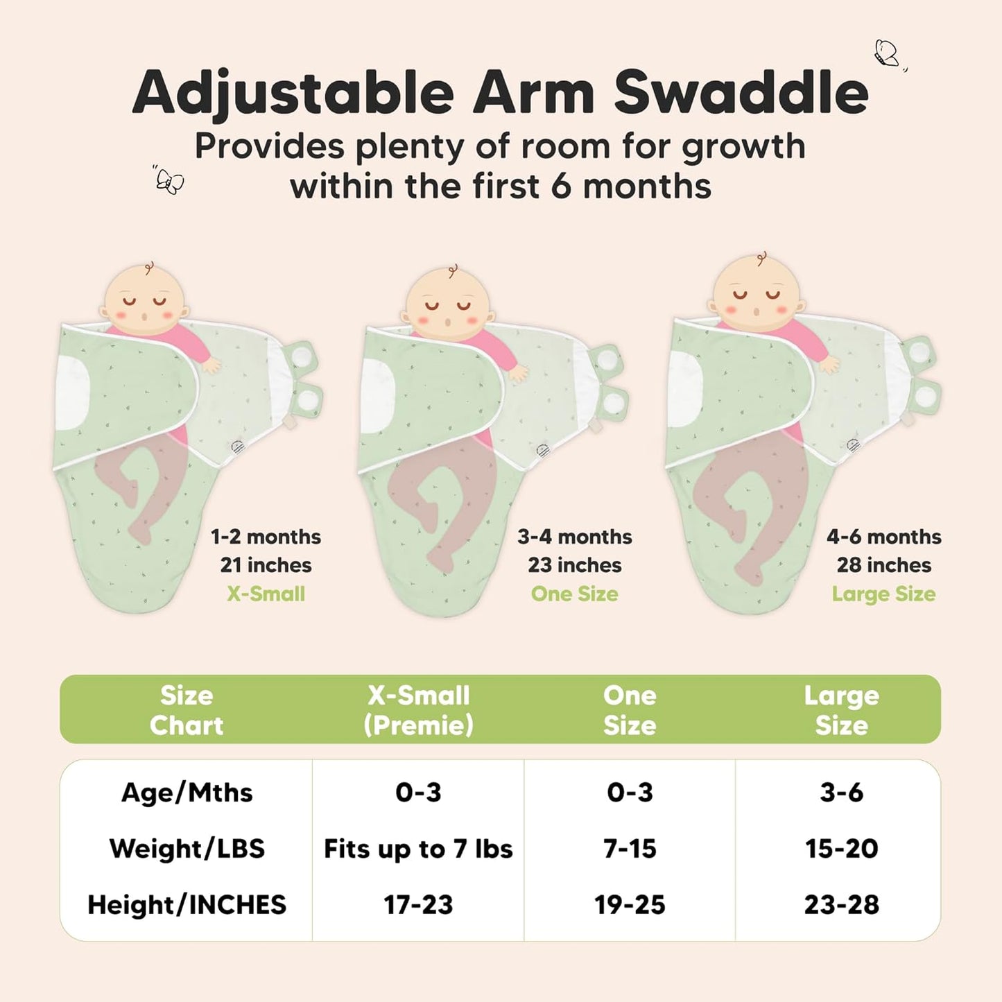 KeaBabies 3-Pack Organic Baby Swaddle Sleep Sacks - Swaddles for Newborns, Infant 0-3 Months, Baby Girls, Boys, Soft & Snug Newborn Sleep Sack, Nursery Swaddling Blankets (Bunnies, XS)