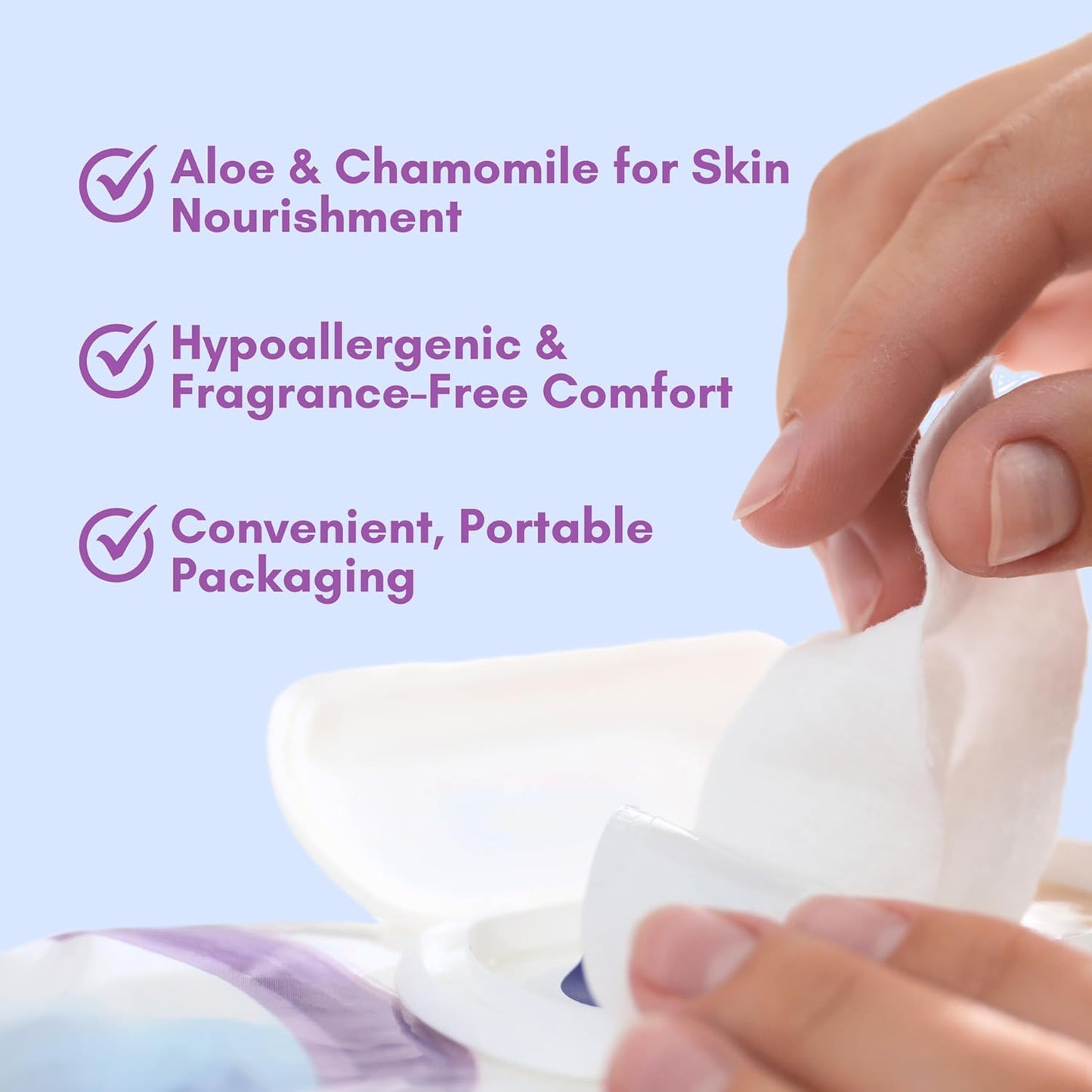 Nurture XL Antibacterial Body & Hand Wipes | Alcohol-Free Antiseptic Wet Sanitizer Towelettes for Germ Removal, Disinfecting Skin, Sanitizing Hands |Cleaning Cloths | Adults & Baby | Thick & Strong