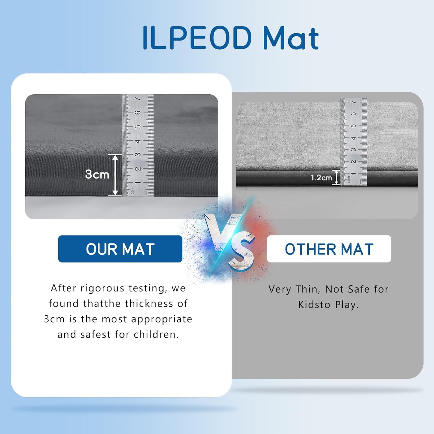 Baby Play Mat 1.2" Thick Memory Foam Nursery Rug Area Rug, 13โ1โ X 6โ7โ Yoga Mat Playmat Crawling Mat for Baby,Toddlers, Infants, Kids,Floor Mat Tatami Mat for Living Room with Non-Slip(Grey)