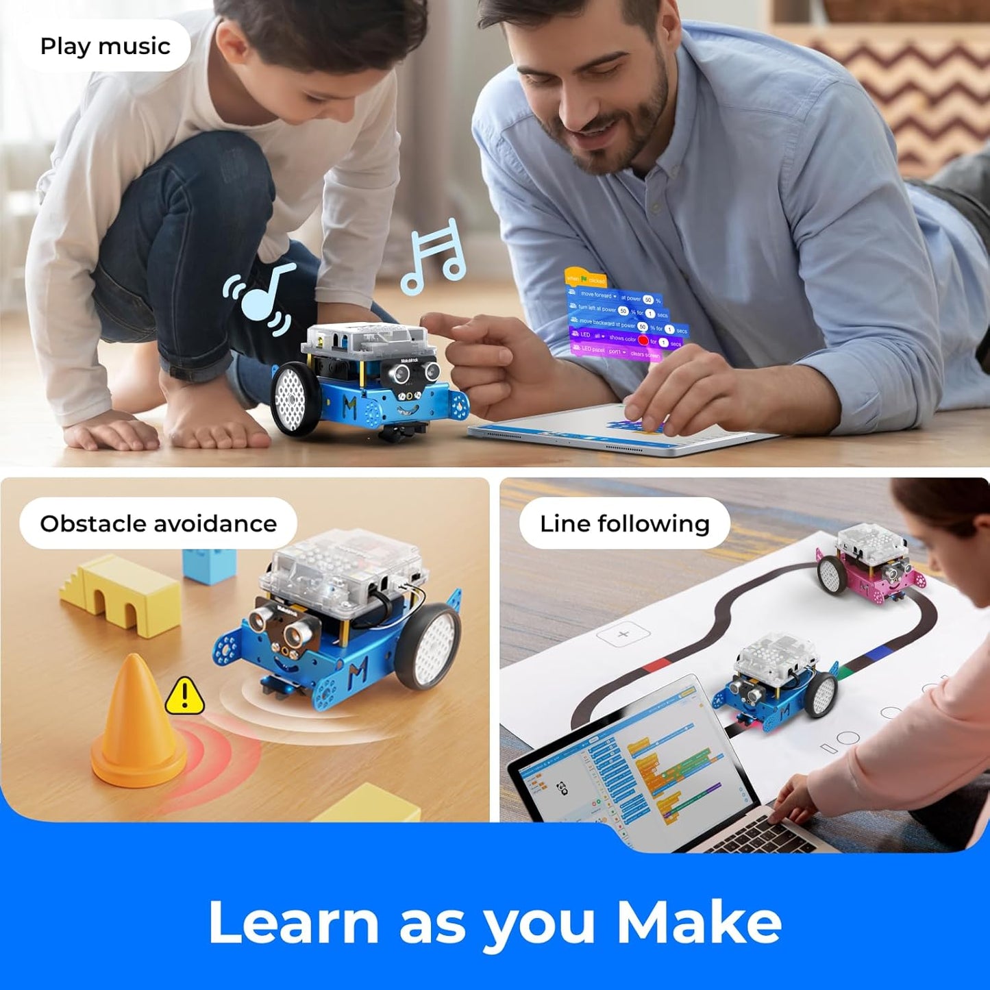 Makeblock mBot Robot Kit, Robotics for Kids Ages 8-12 Learn to Code with Scratch & Arduino, STEM Toys Science Kits for Kids Age 8-12 Boys and Girls Age 8+