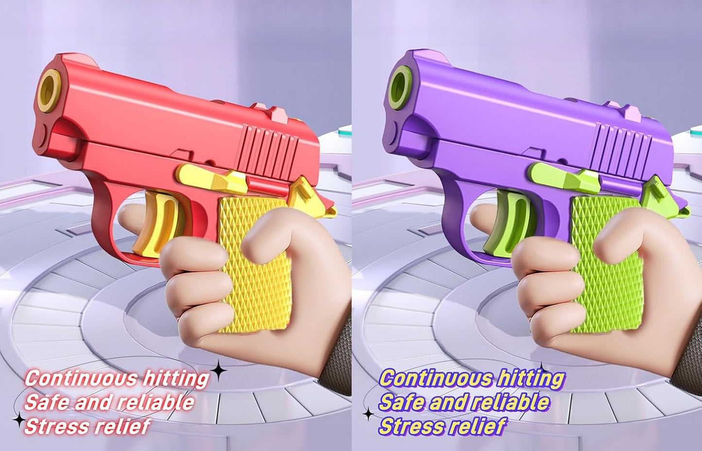 2024 New 1911 Model Radish Fun and Safe Toys,Fidget Toys Suitable for Relieving ADHD and Anxiety,Stress Relief Funny Toys for Adults,The Fun Gift for Adults and Kids (Red&Purple / 2 PCS Pack)