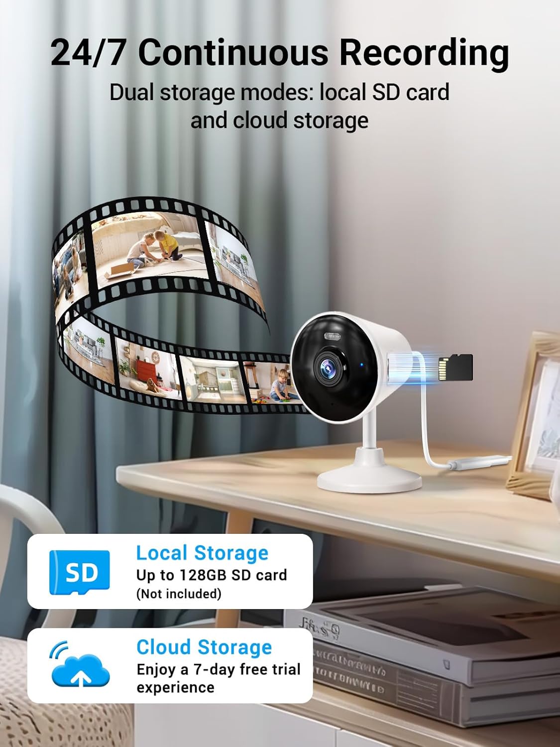 Security Camera Indoor Outdoor, 5G & 2.4G WiFi Cameras for Home, Baby/Elder/Nanny/Dog/Pet Camera with Phone App, Spotlight, Color Night Vision, 2-Way Audio, 24/7, SD/Cloud Storage, Works with Alexa