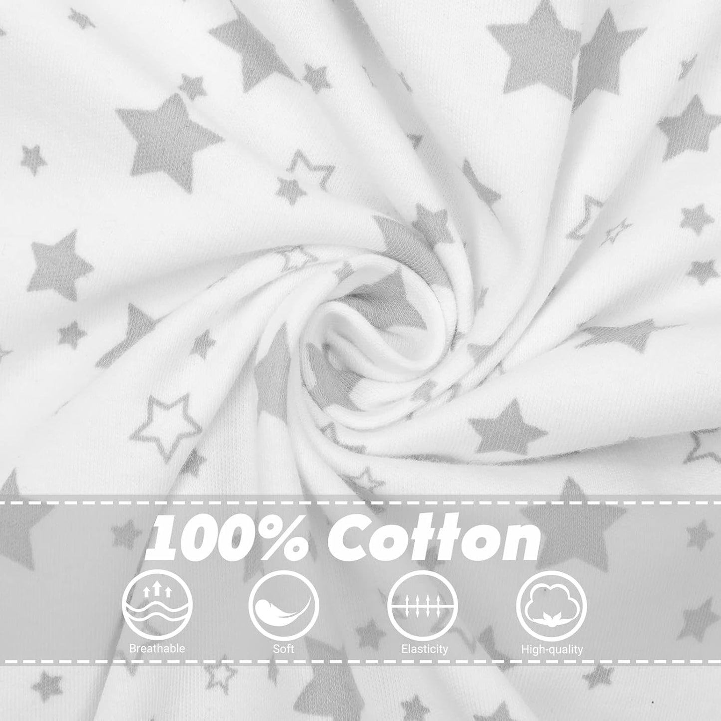 2 Pack Transition 2 Way Zipper Swaddle, 2 in 1 Arms In/Out, 100% Cotton Newborn Swaddling Sack Sleeping Sack 3-6 Months