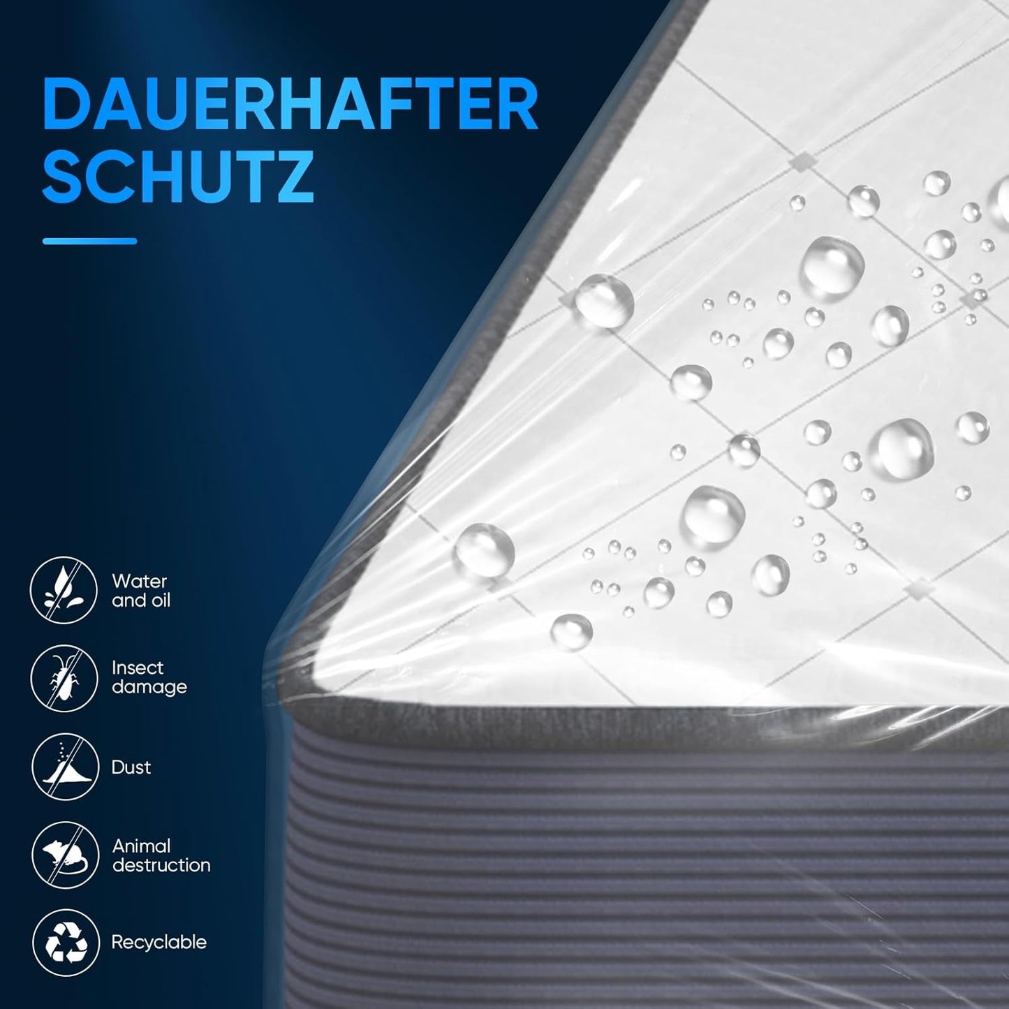 ZCHENBS® – Mattress Bags for Moving and Storage,Mattress Bag with Zippers,5 Mil Ultra-Thick Bed Bag,Waterproof,Anti-Tear,Heavy-Duty Mattress bag (Transaparent/Blue, Twin/Twin XL-(1 Pack))