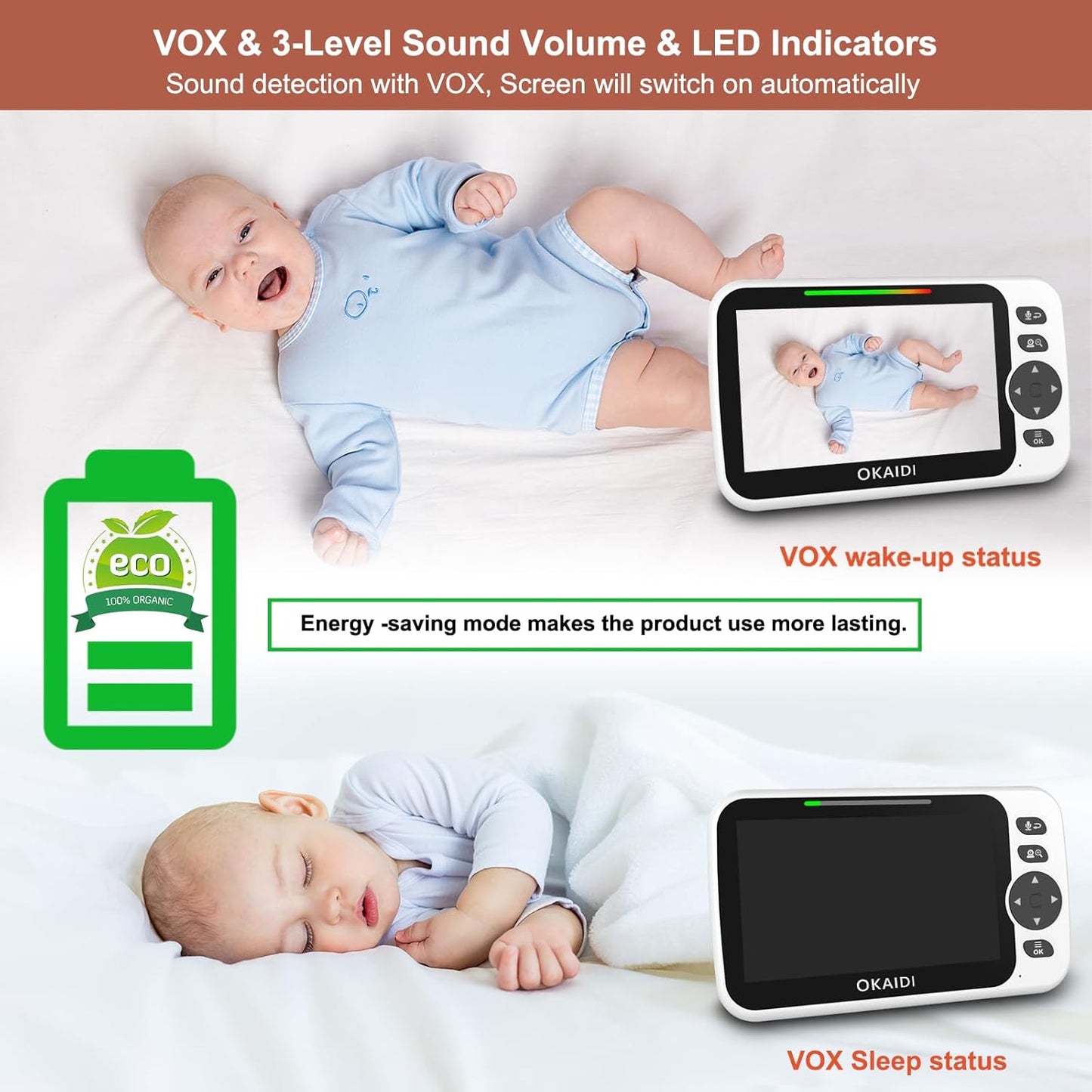 Video Baby Monitor with 4 Cameras, 5" Display Baby Monitor No WiFi, 30H Battery and 1000ft Range, 2-Way Talk, 8 Lullabies, Remote Pan-Tilt-Zoom Baby Camera for Baby Pet Elderly