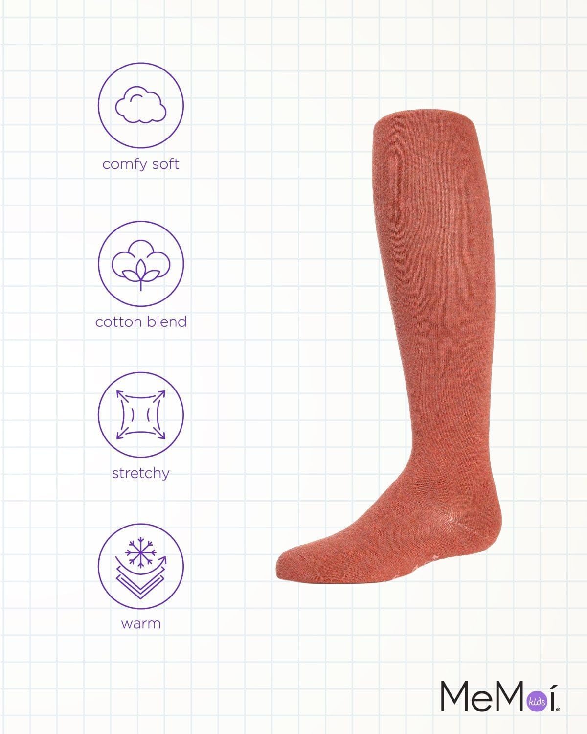 MeMoi Soft Pima Cotton Tights for Girls, Soft and Lightweight Opaque Tights for girls - Sizes 8 to 16