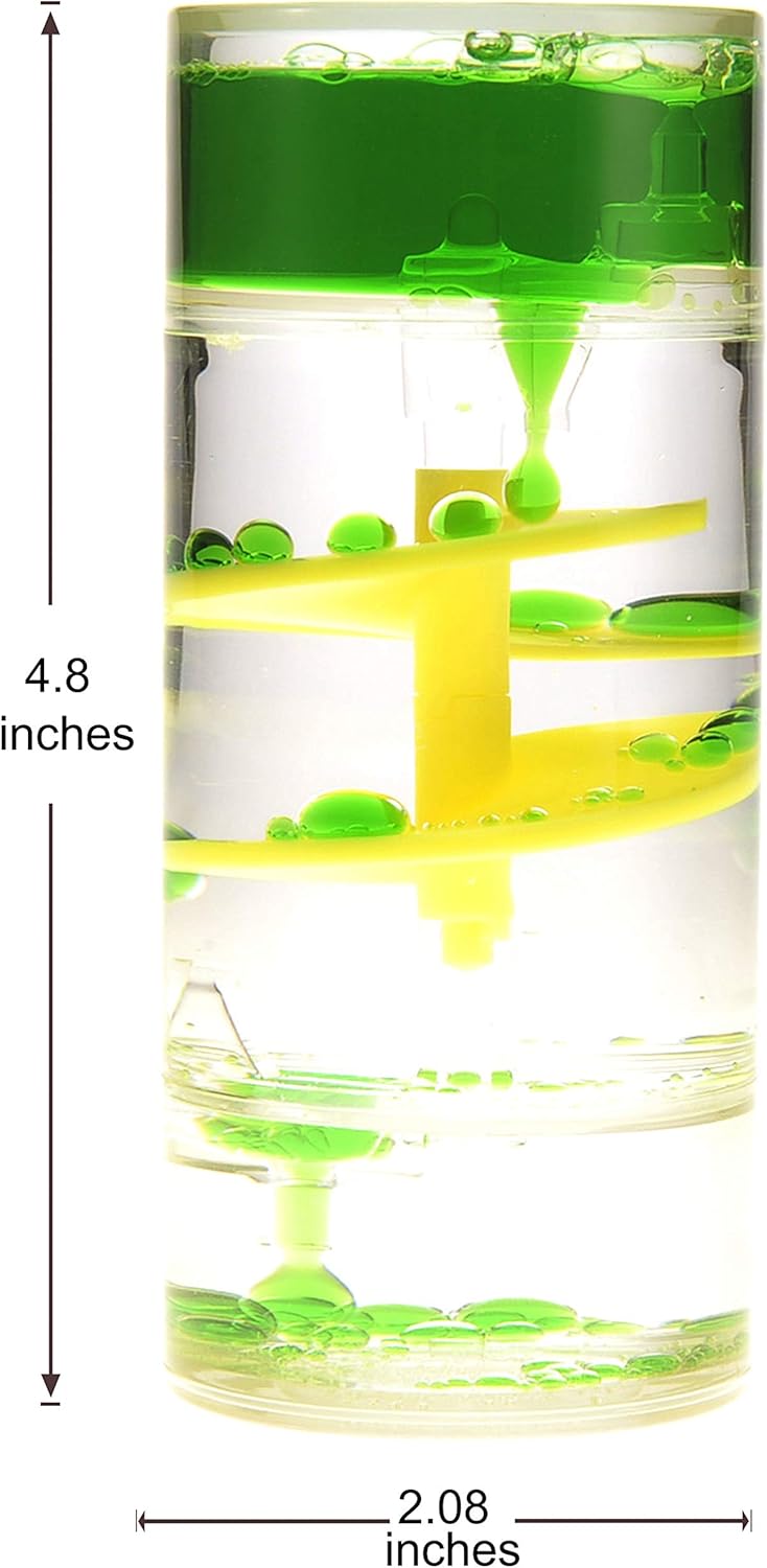 PowerTRC Cylinder Liquid Motion Bubbler, Liquid Sensory Toy Timer, Calm and Relaxing Fidget Desk Toy, Helps with Anxiety, Austism, ADHD. Gifts for Kids and Adults Classroom and Office