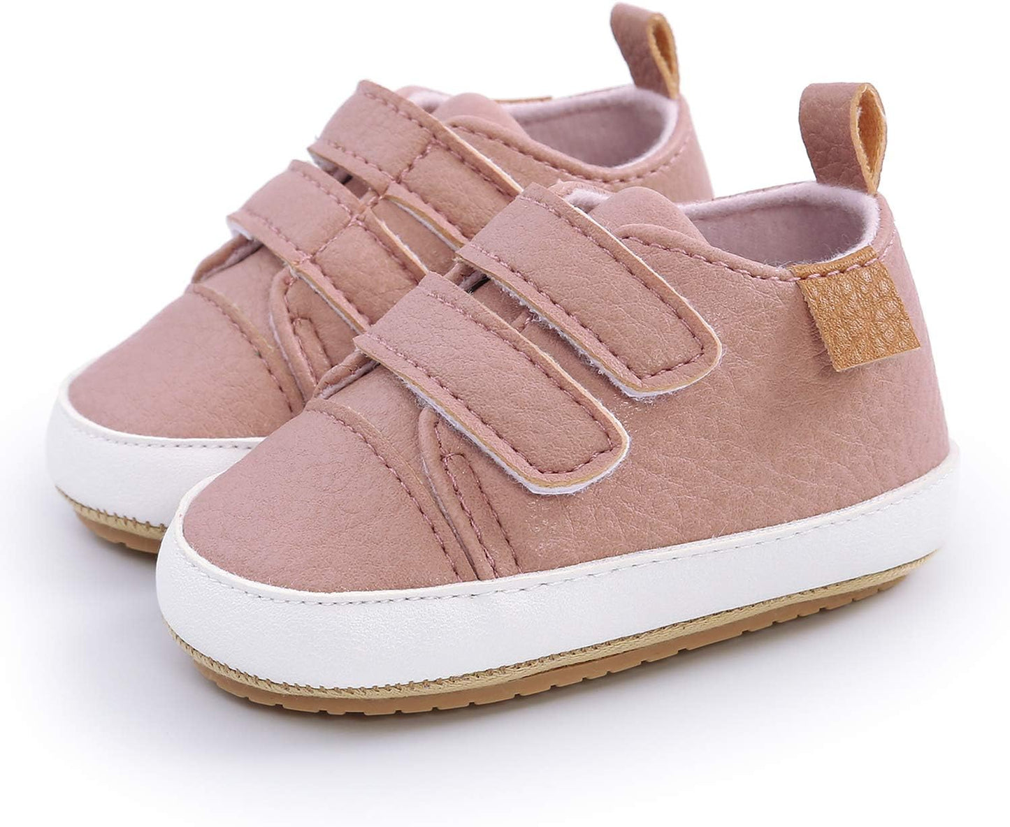 SOFMUO Baby Boys Girls High Top Ankle PU Leather Sneakers Soft Rubber Sole Infant Moccasins Newborn Oxford Loafers Anti-Slip Toddler Wedding Uniform Dress Shoes