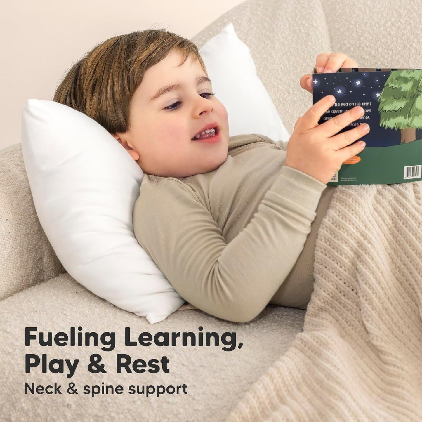 Toddler Pillow with Pillowcase - 13x18 My Little Cuddly Pillow, Viscose Derived From Bamboo Nursery Toddler Pillows for Sleeping,Kids Pillow,Small Travel Pillows,Mini Toddler Bed Pillow (Soft White)