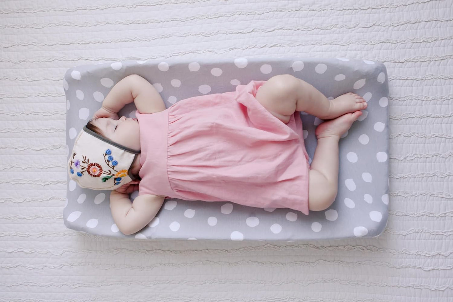 Changing Pad Cover Set | Cradle Sheet 2 Pack 100% Jersey Cotton Grey Abstract Stripes and Dots by Ely's & Co