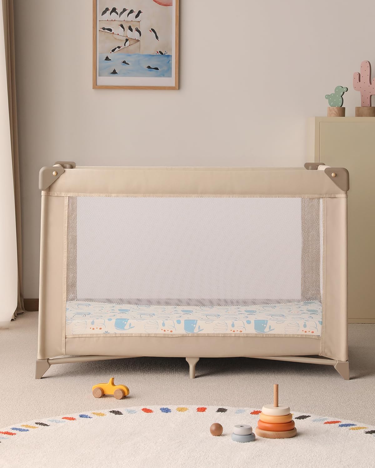 Yoofoss Baby Pack and Play Sheets 2 Pack for Boys and Girls - 38x26 Mini Crib Sheets Fitted Neutral Compatible with Graco Pack n Play Mattress,Ultra Soft Breathable Microfiber Underwater World