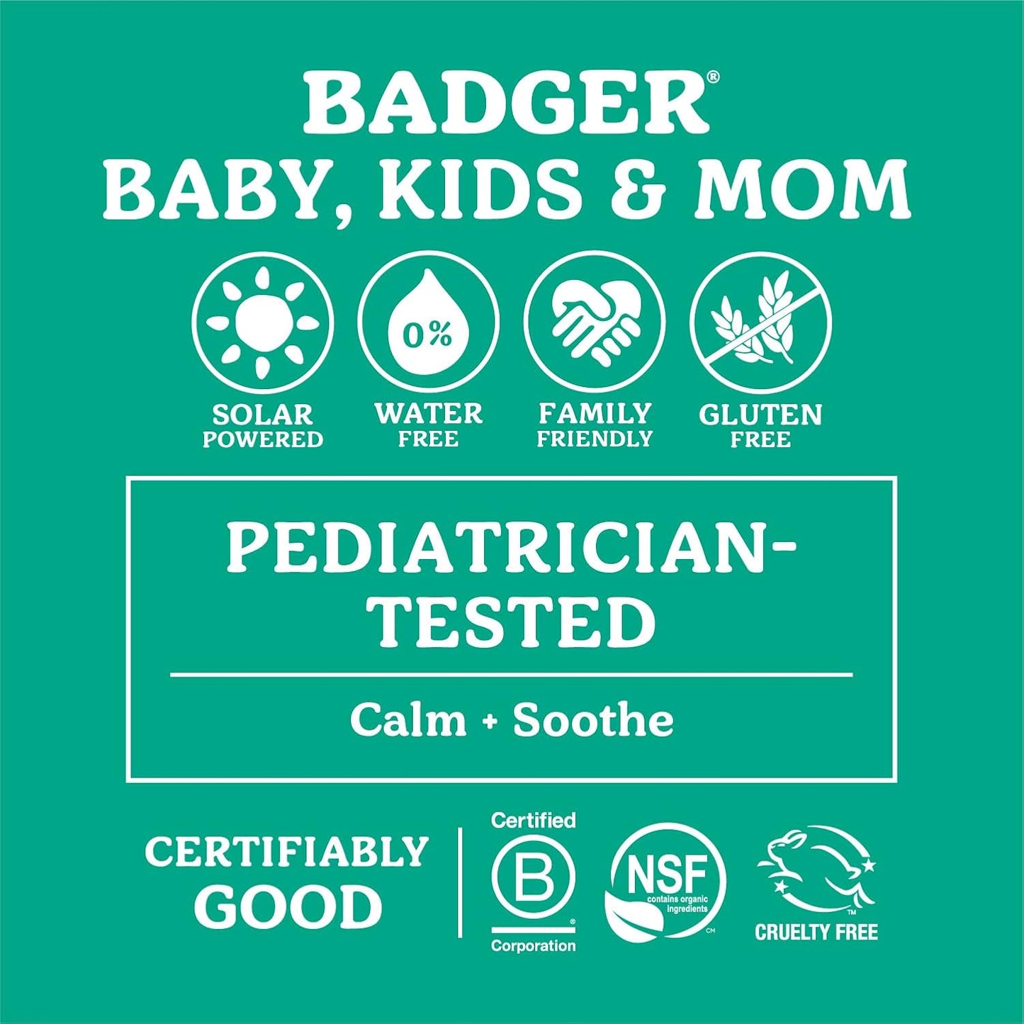 Badger Diaper Cream, 99% Organic Diaper Rash Cream for Baby, Zinc Oxide Ointment w/Soothing Calendula Cream for Sensitive Baby Skin, 2.9 fl oz