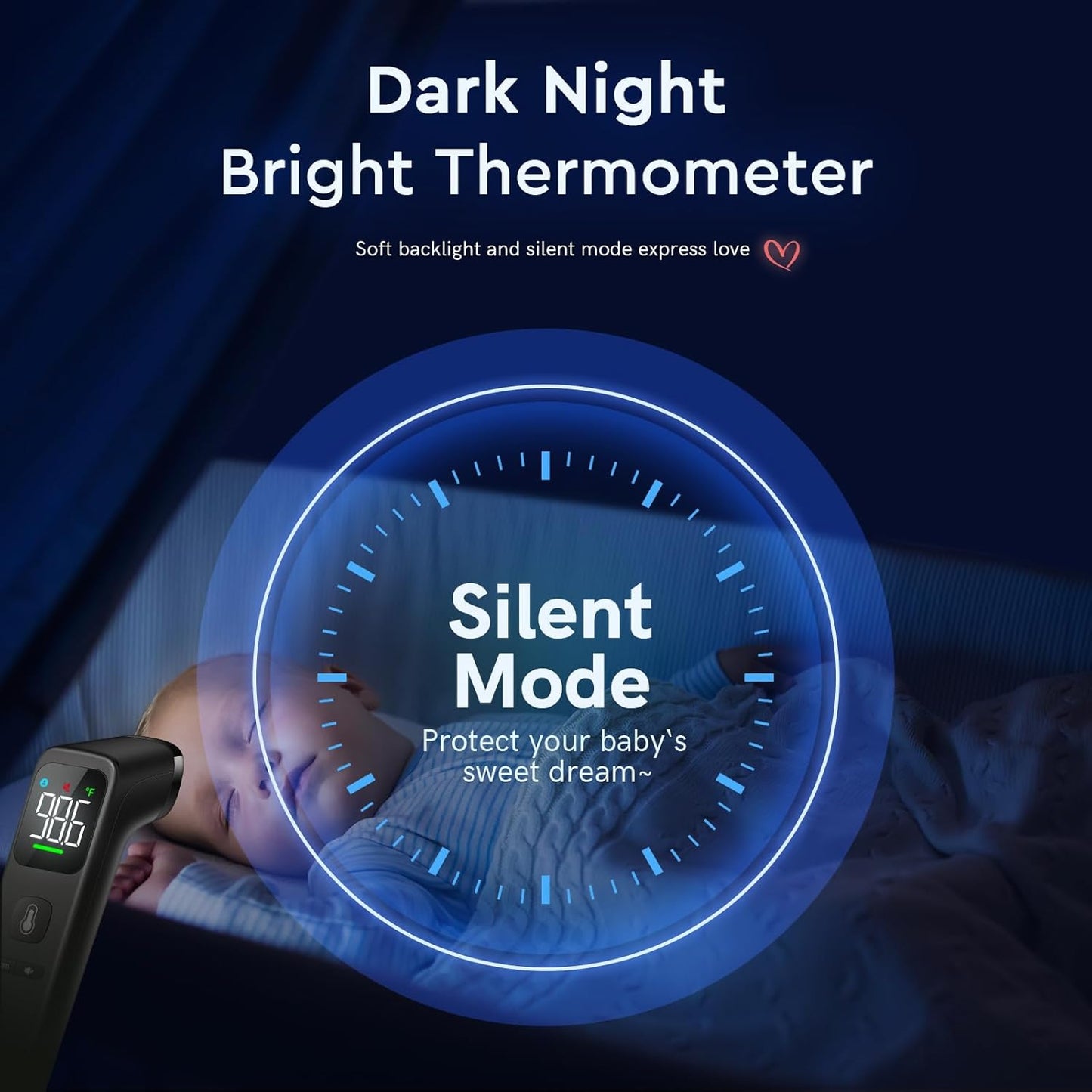 No-Touch Thermometer for Adults and Kids - Digital Forehead Thermometer with High Accuracy, Ultra Clear LEDScreen and Fever Alarm