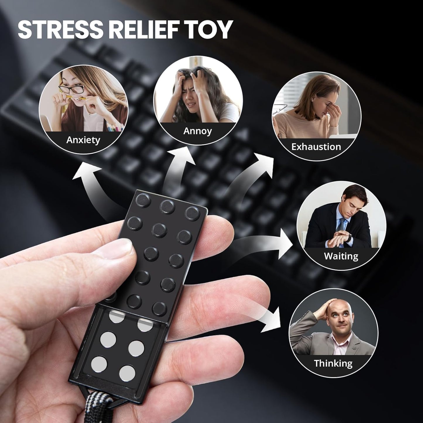 EDCFANS Fidget Slider, Fidget Toys Adults, EDC Metal Magnetic Fidgets Toys for Adult Anxiety ADHD, Sensory Toys Adults, Small Fidget Stress Toys, Desk Toys for Office, Cool Gadgets Gifts for Teens Men