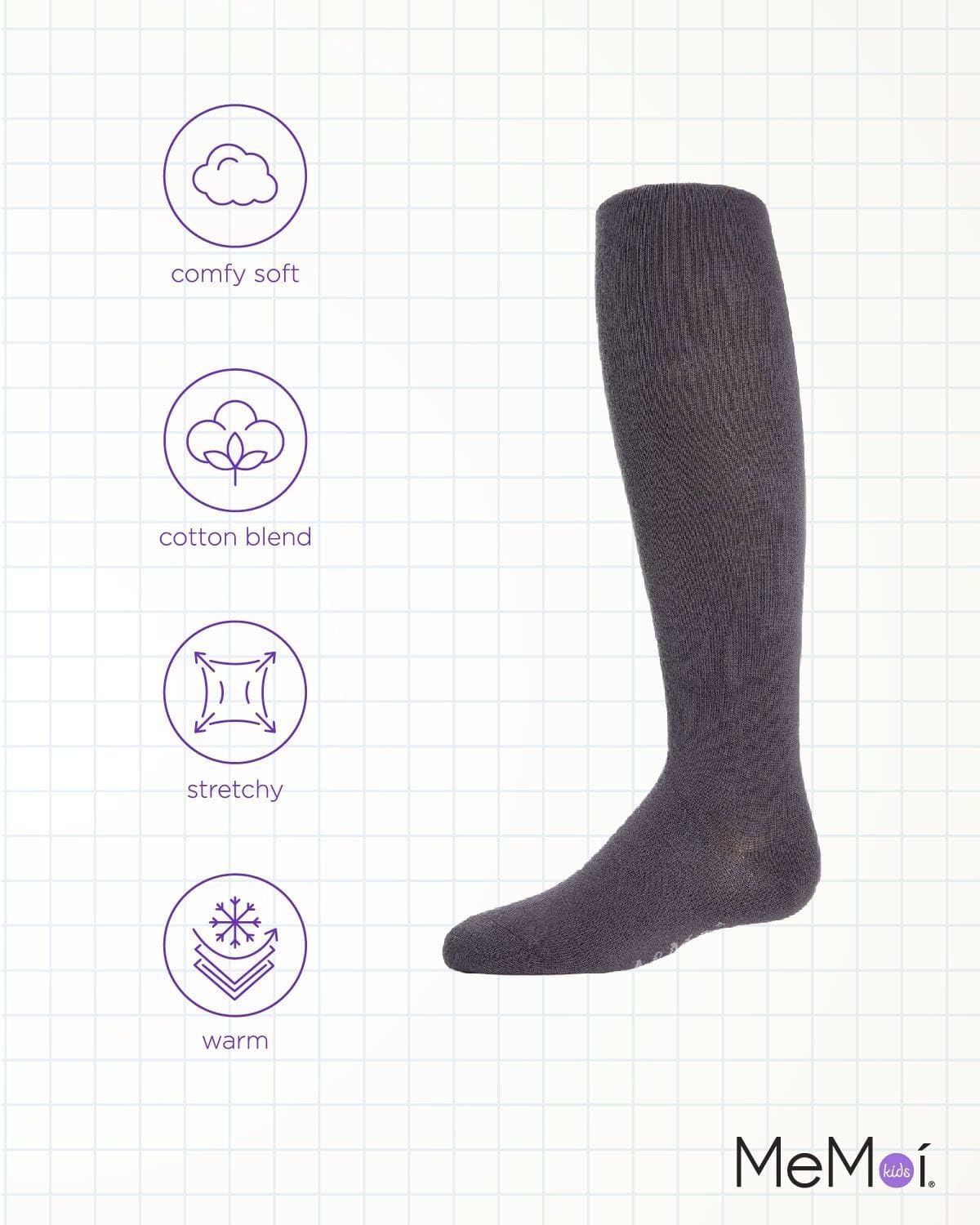 MeMoi Soft Pima Cotton Tights for Girls, Soft and Lightweight Opaque Tights for girls - Sizes 8 to 16