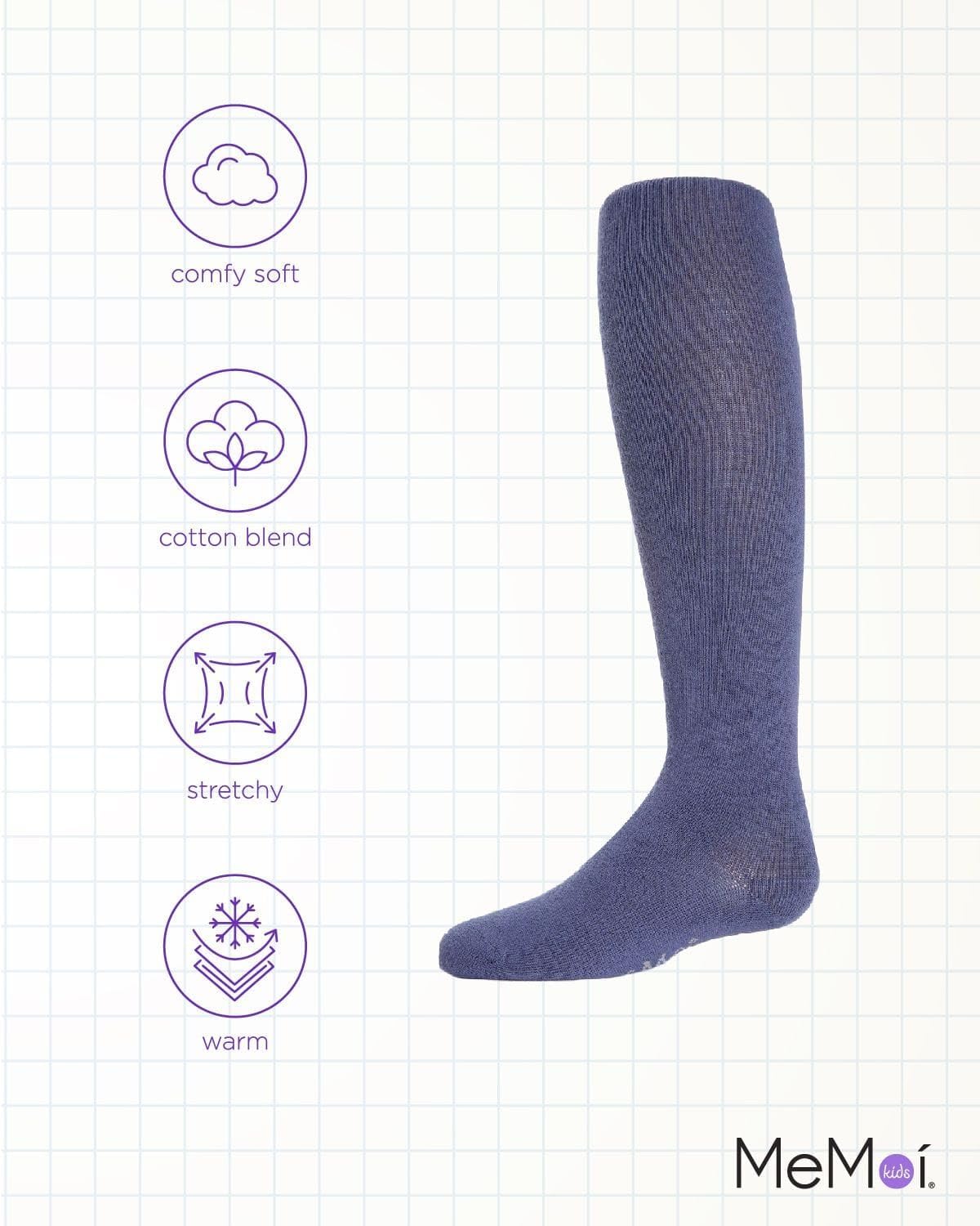 MeMoi Soft Pima Cotton Tights for Girls, Soft and Lightweight Opaque Tights for girls - Sizes 8 to 16