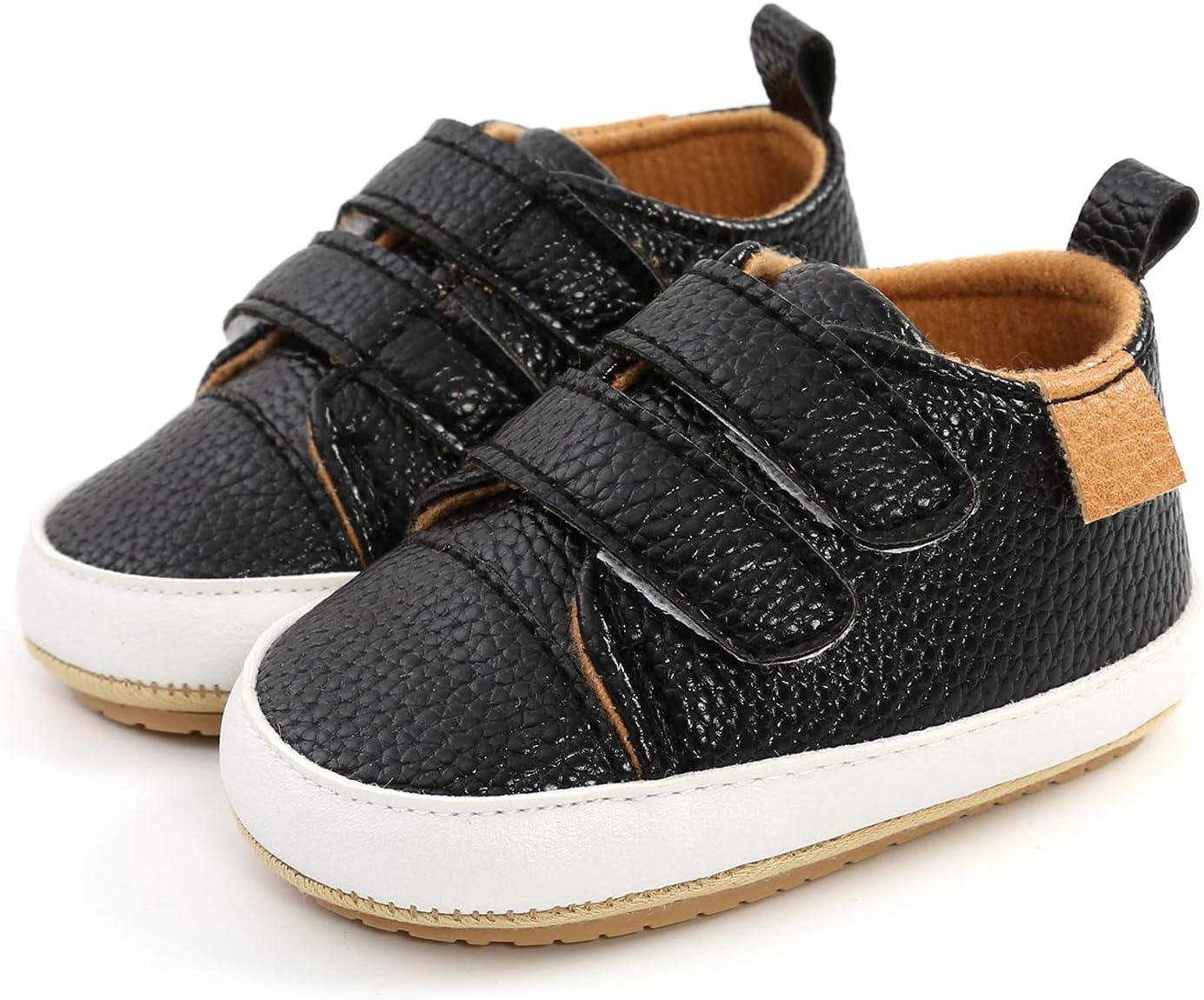 SOFMUO Baby Boys Girls High Top Ankle PU Leather Sneakers Soft Rubber Sole Infant Moccasins Newborn Oxford Loafers Anti-Slip Toddler Wedding Uniform Dress Shoes