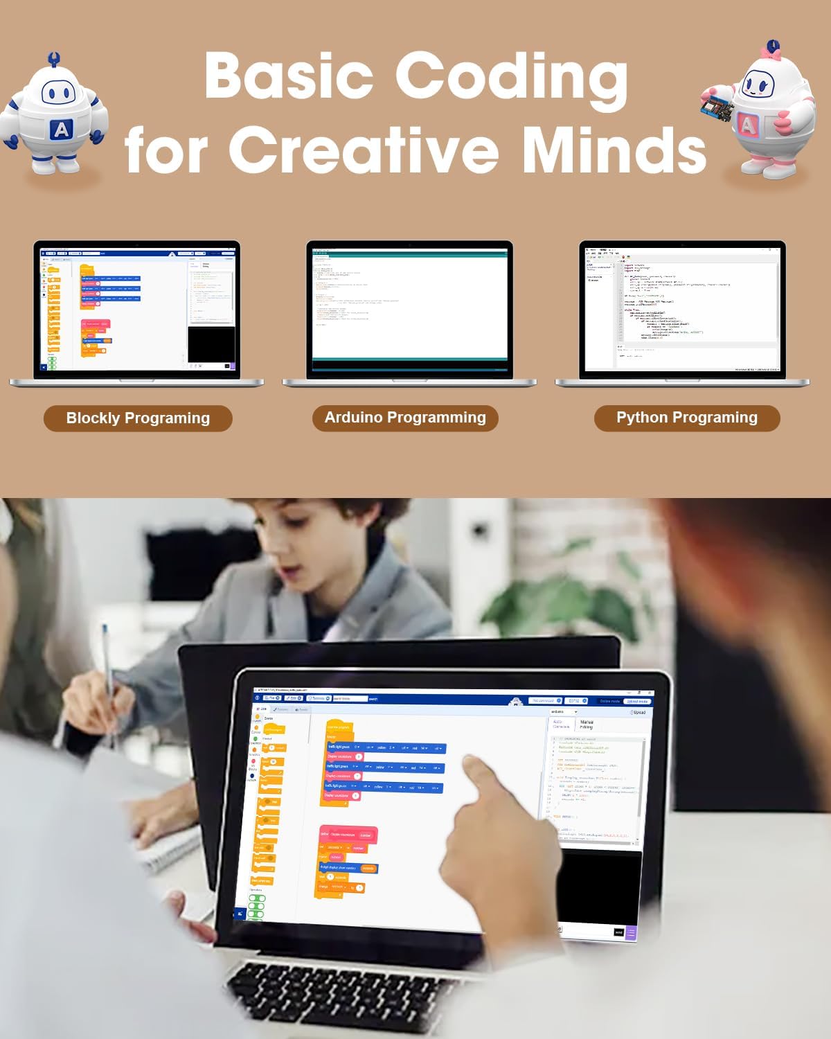 Biped Robot Kit STEM Toys Science Kit for Kids, Bionic Bipedal Robotics Programmable Coding Crafts Set for Arduino ESP32, Birthday Gift for Age 8-12 Boys Girls Teens