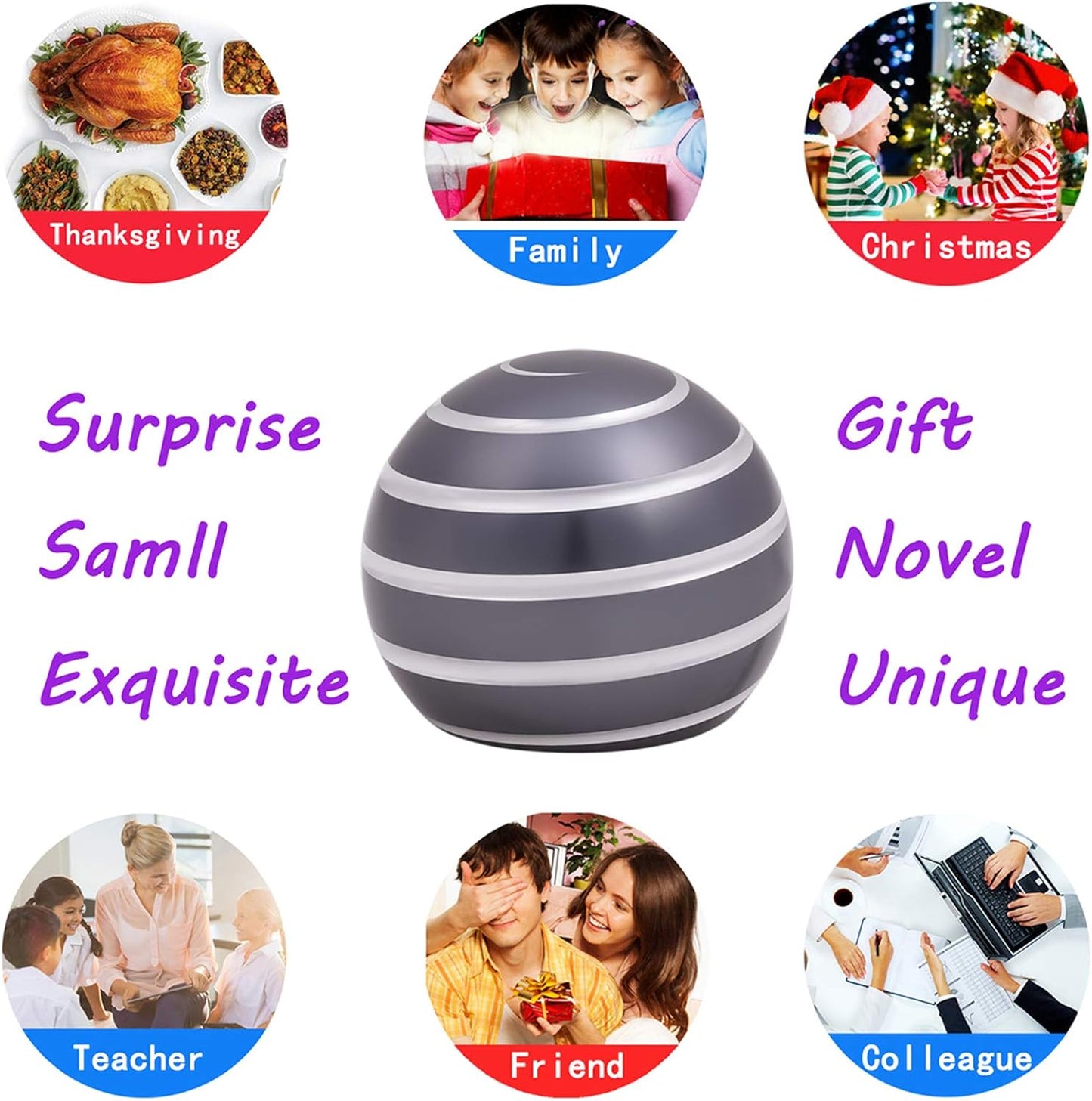 Desk-Kinetic-Toys Cool-Gadgets for Fidget: Cool-Stuff-Thing Game Toy for Adult Teen Children Kid, Stress Relief Optical-Illusion Gifts for Office School Home Man Women Christmas Spinning 180 Seconds