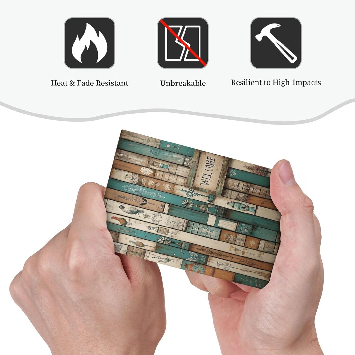 Light Switch Cover Plate Vintage Wood Brown Turquoise Splicing 1 Gang No Device Blank Electrical Wall Plates Faceplate Decorative Switch Plate For Farmhouse Cabin Decor