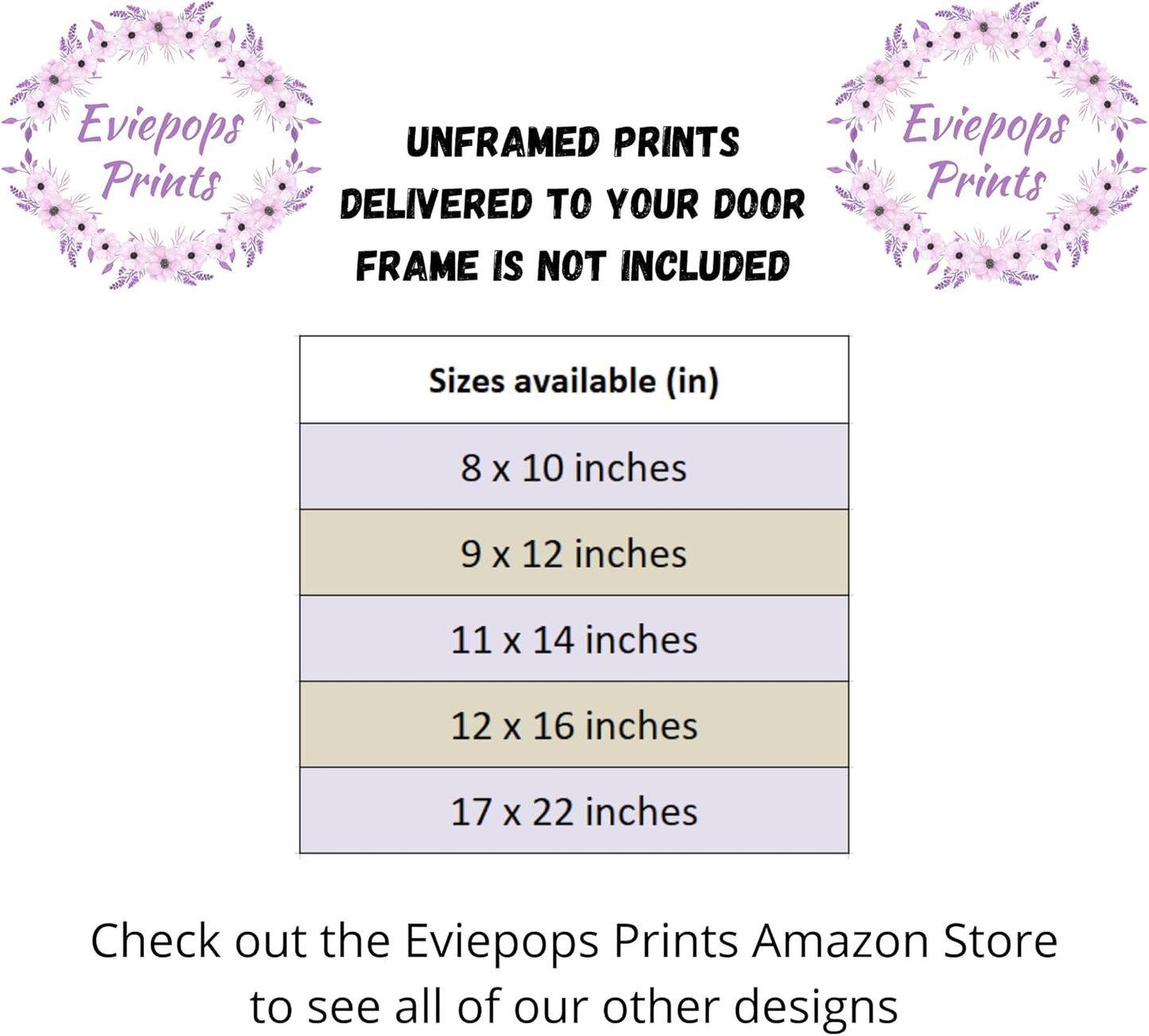 Personalized Safari Animals for Baby Girls Nursery Bedroom Unframed Set of 6 Poster Prints, Personalized Name Pink Purple Flowers Wall Art Decor New Baby Gift Present, Elephant Giraffe Panda Zebra Lion (11x14)