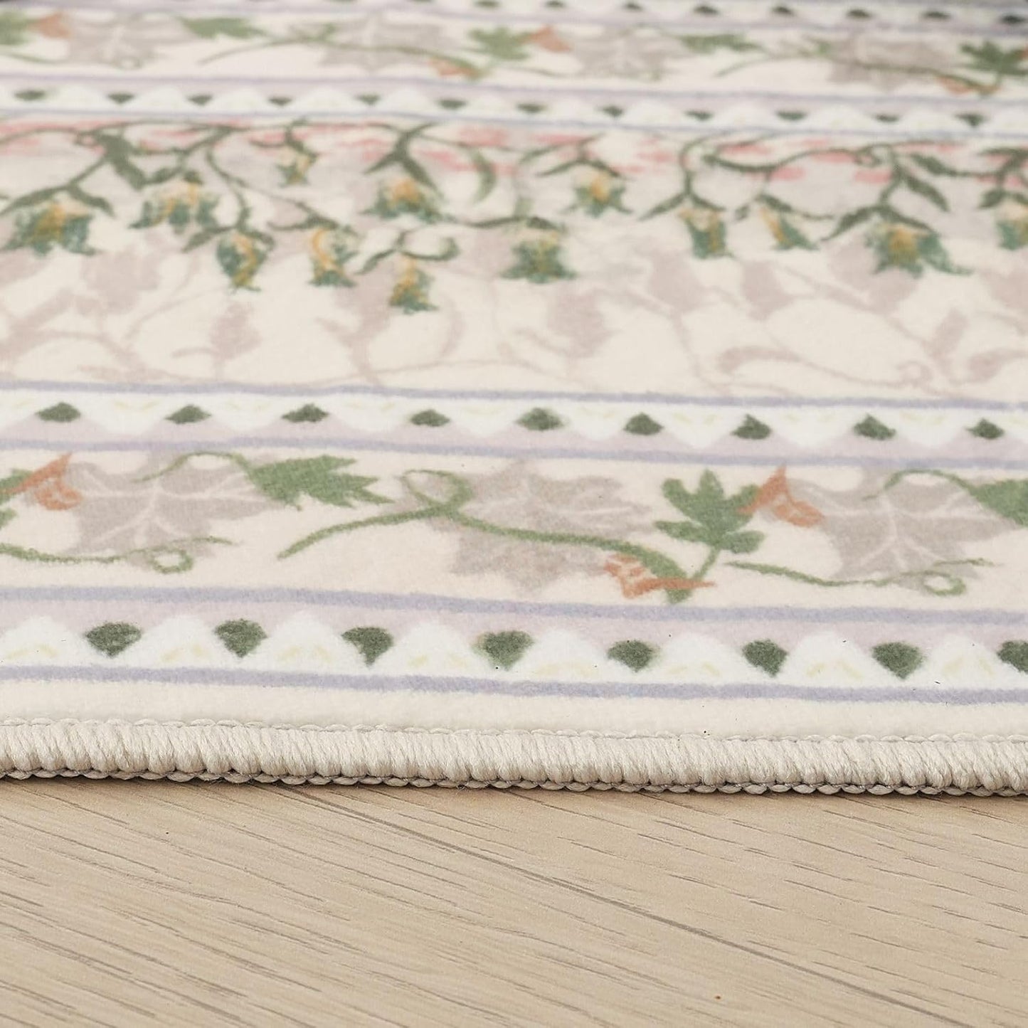 Runner Rug Impressionist-Style Vintage Kitchen Rugs Non Slip Washable Soft Carpet Runner for Kitchen Laundry Bedroom Bathroom, Beige