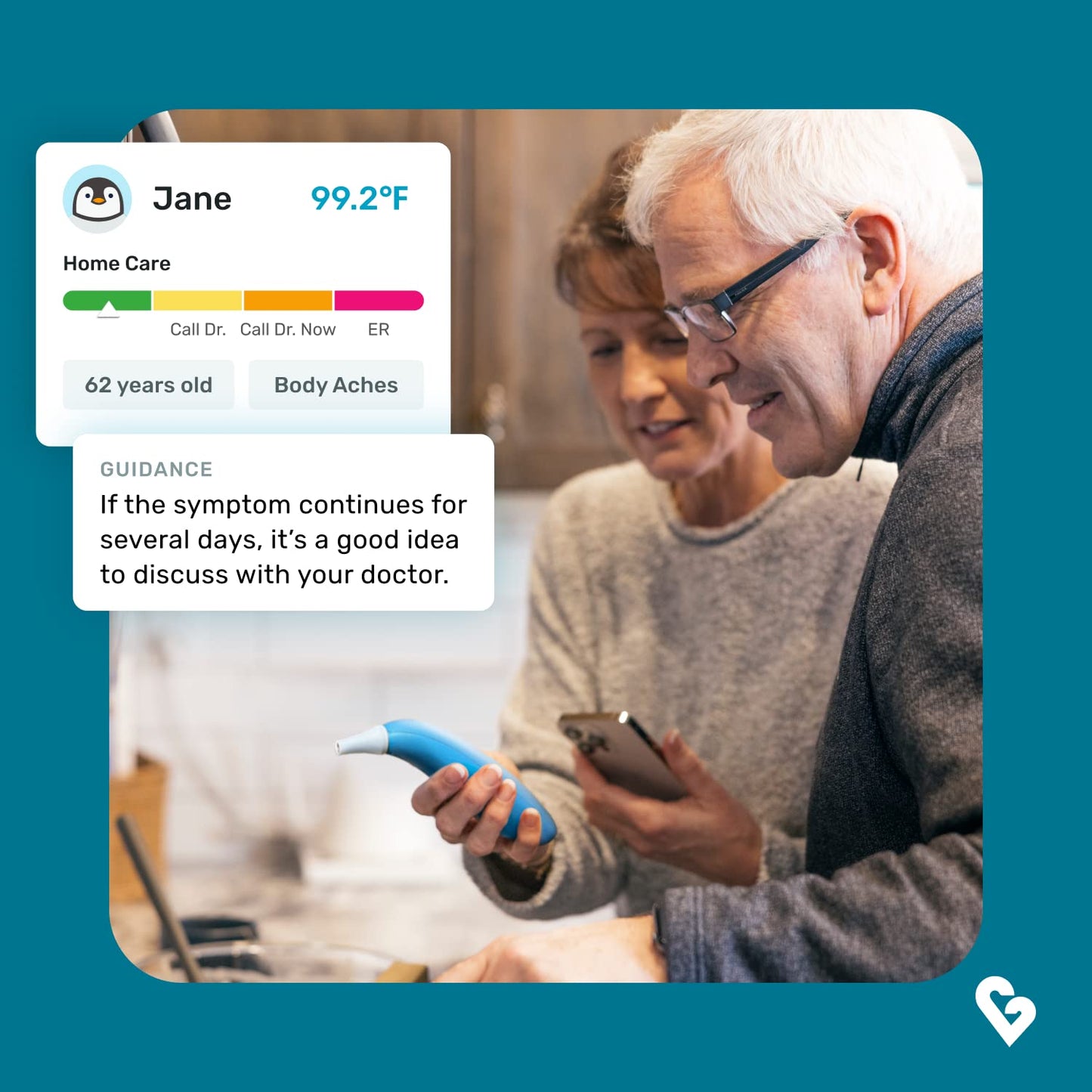 Kinsa Smart Ear Thermometer for Fever - Medical Infrared Termometro - FDA Cleared for Body Temperature Readings for All Ages - Connects to a Smartphone App to Track Symptoms and Get Illness Guidance