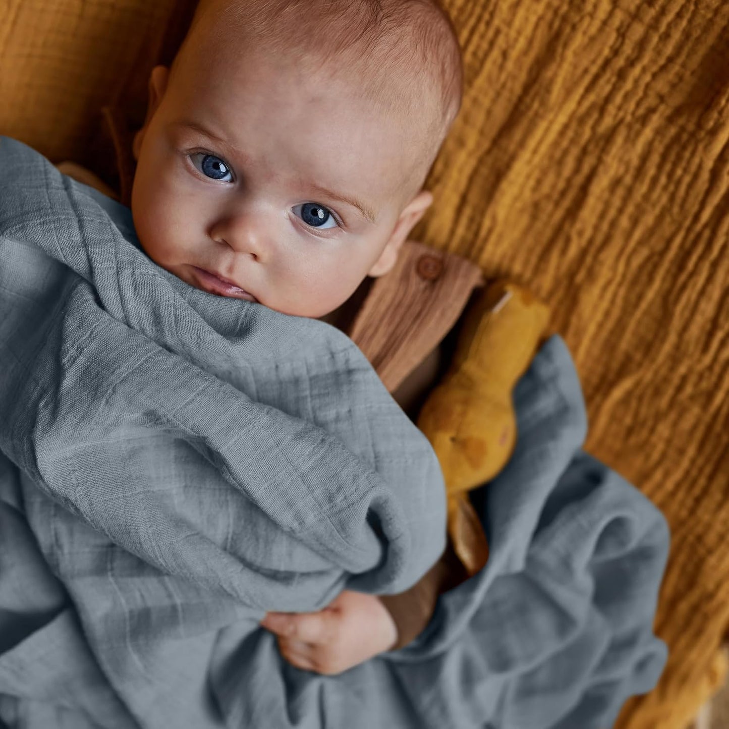 Swaddle - 100% Organic Cotton - Muslin Swaddle Blankets for Newborn, 47" x 47" (Tradewins)