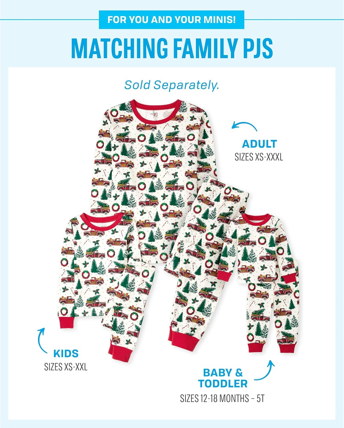 The Children’s Place Family Matching, Christmas and Holiday Pajama Sets, Cotton