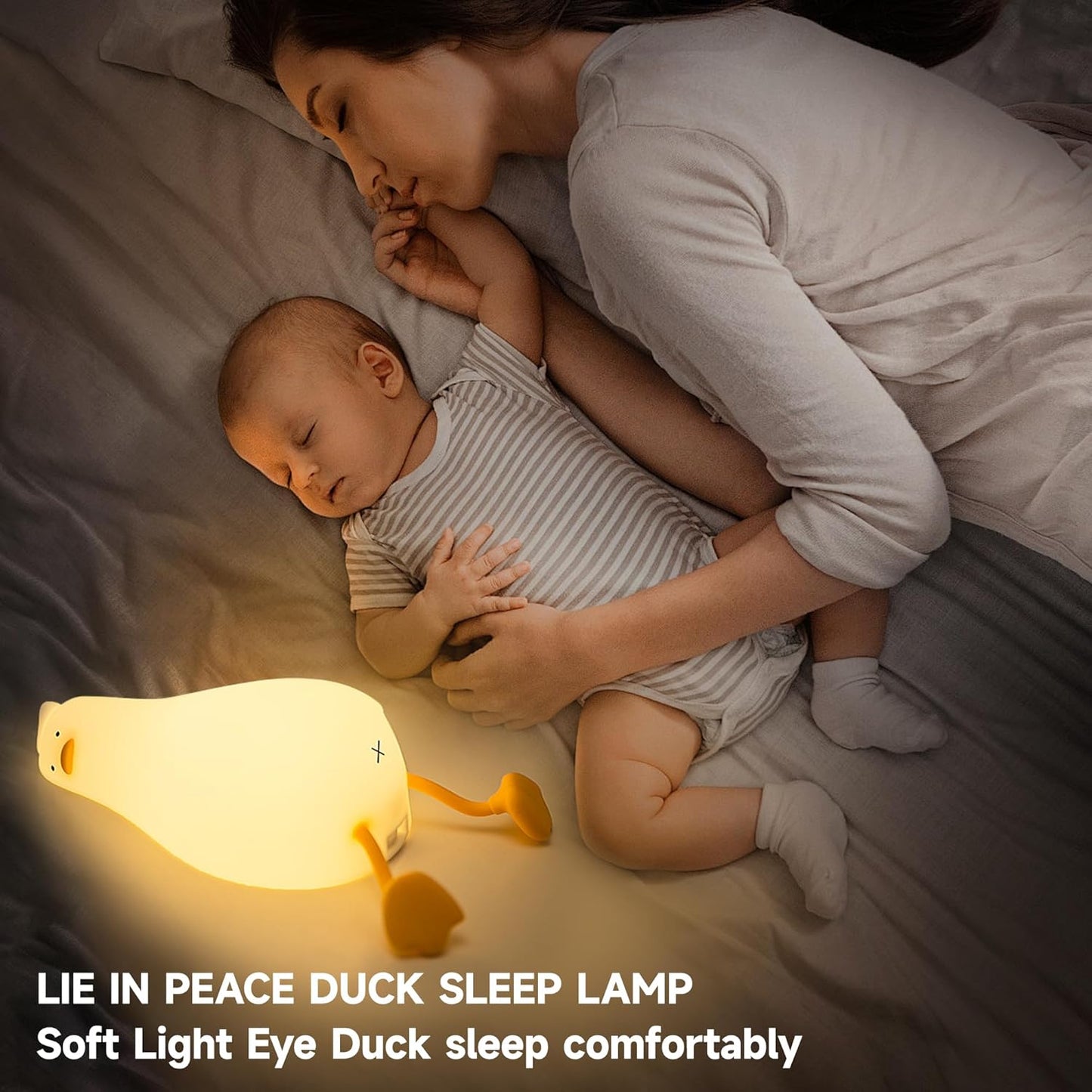 Cute Duck Lamp,Fun Lying Flat Duck/Chicken/Pig/Rabbit/Panda Night Light,LED Squishy Animal Novelty Lamp,Toddler Baby Night Light for Kids,Nursery Touch Kawaii Lamp Room/House Décor