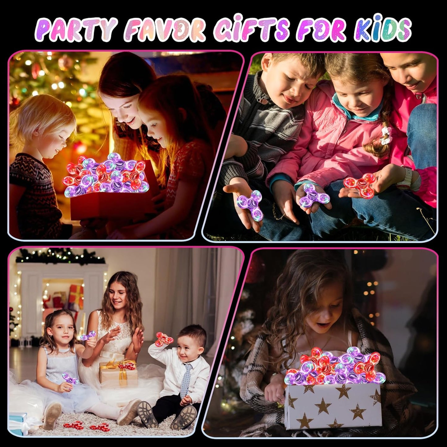 SCIONE 2Pack Fidget Spinners for Kids, LED Light up Sensory Fidget Toys for Kids Adults, Glow in The Dark Toys for Teens Boys Girls Halloween Classroom Prizes, ADHD Stress Anxiety Relief Fidgets