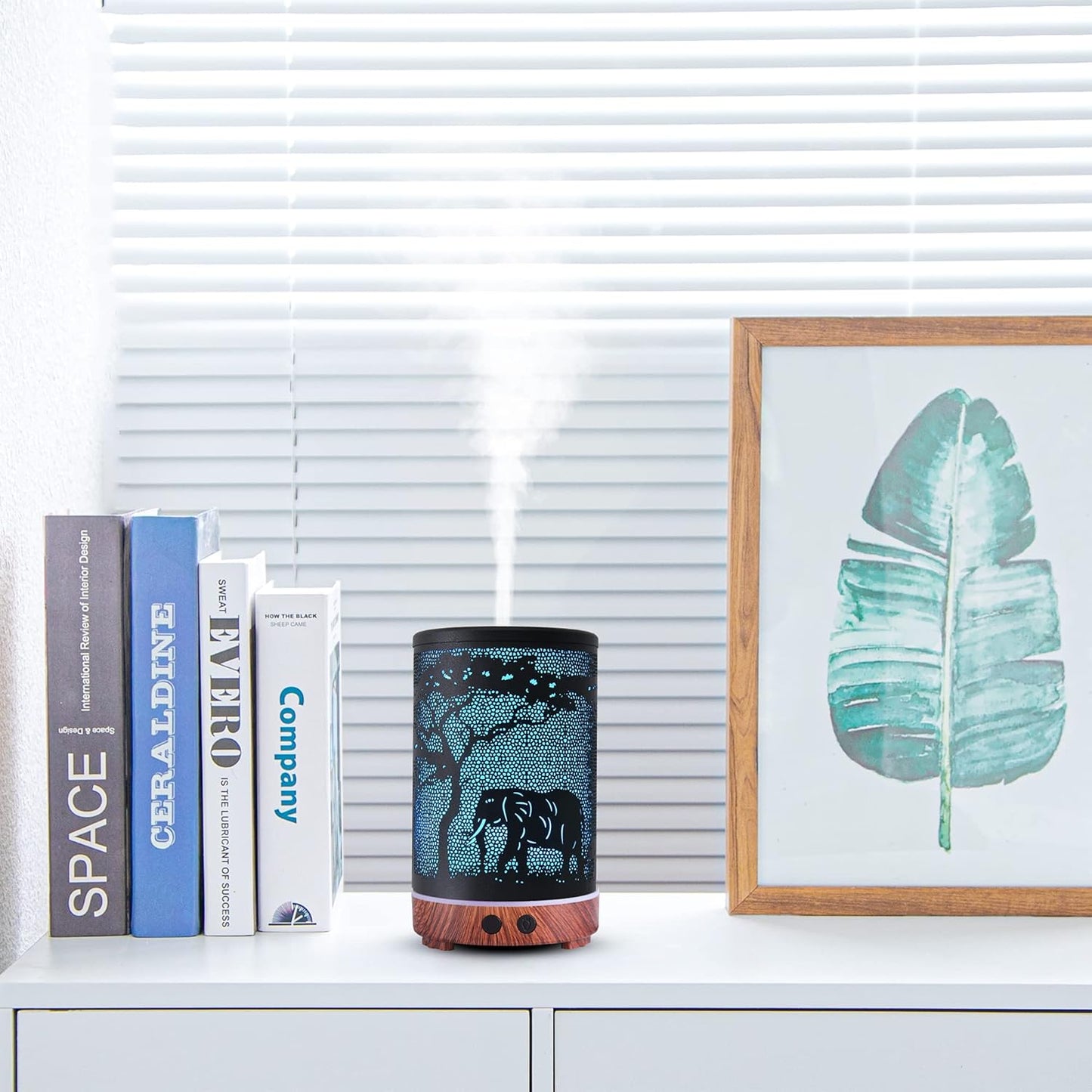 Essential Oils Diffuser,Aromatherapy Diffuser,Birthday Gifts for Women Mom Grandma,Metal Cool Mist Humidifier with 7 Colors Lights Waterless Auto Off Air Diffusers(Elephant)