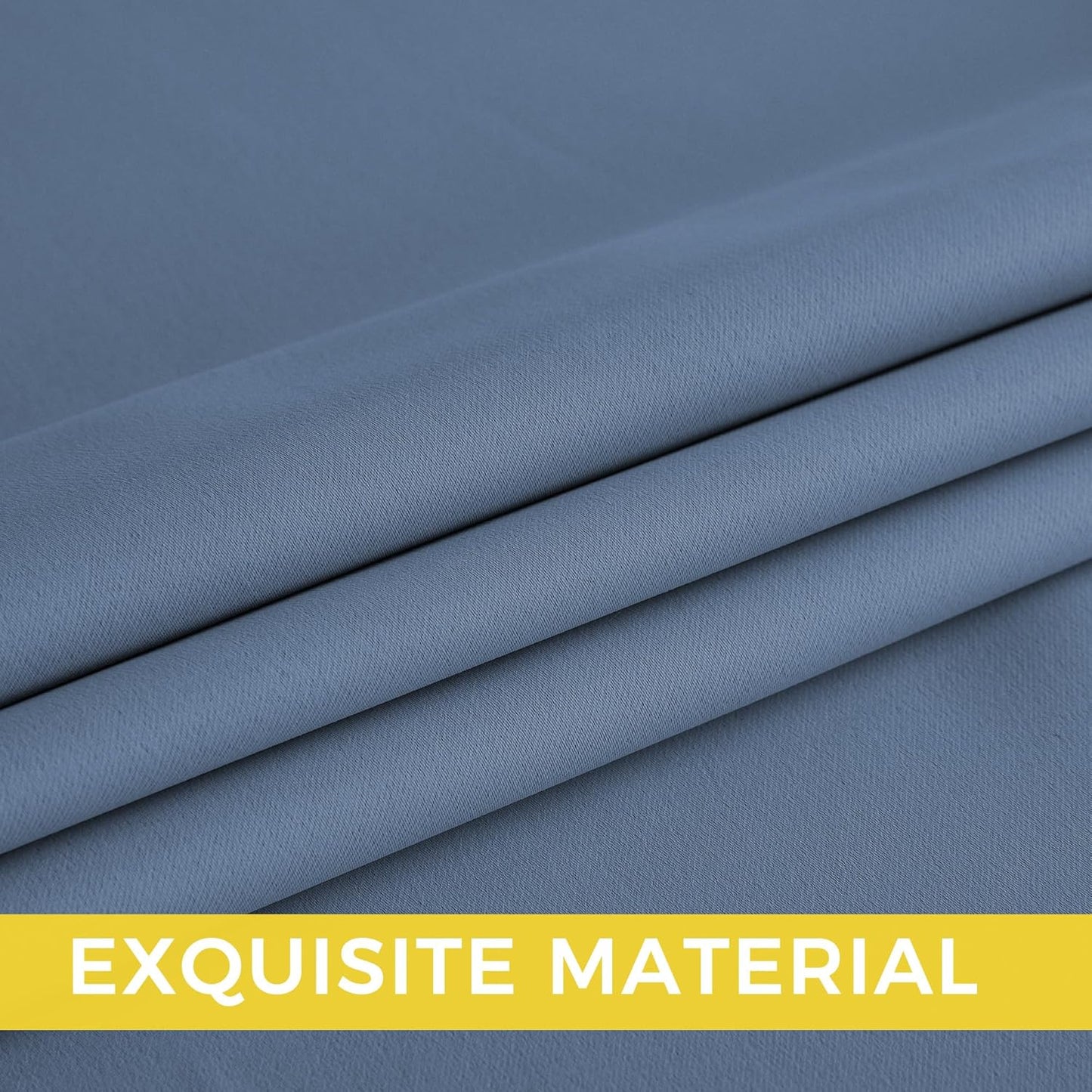 NICETOWN Stone Blue Blackout Curtains 102 inch Long, Thermal Insulated Grommet Privacy Energy Saving Shades for Bedroom, Living Room, Bathroom, Laundry, Patio, Closet, 2 Panels, W52 x L102