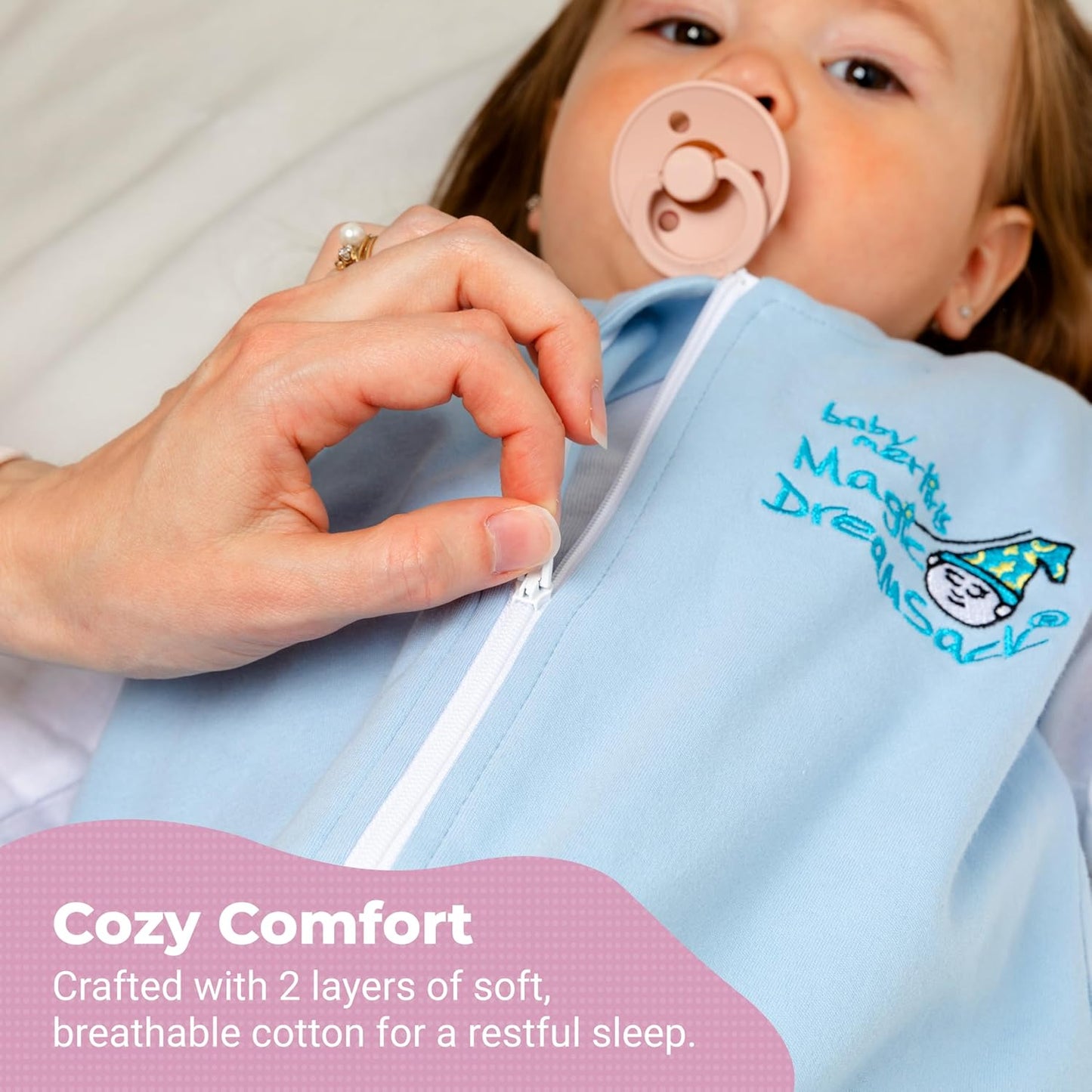 Magic Sleepsuit Baby Merlin's Cotton Baby Swaddle Transition Product - Soft and Cozy Design, Double Zipper for Easy Diaper Changes, Promotes Safe Sleep, 3-6 Months - Sage Green - Large 18-21lbs