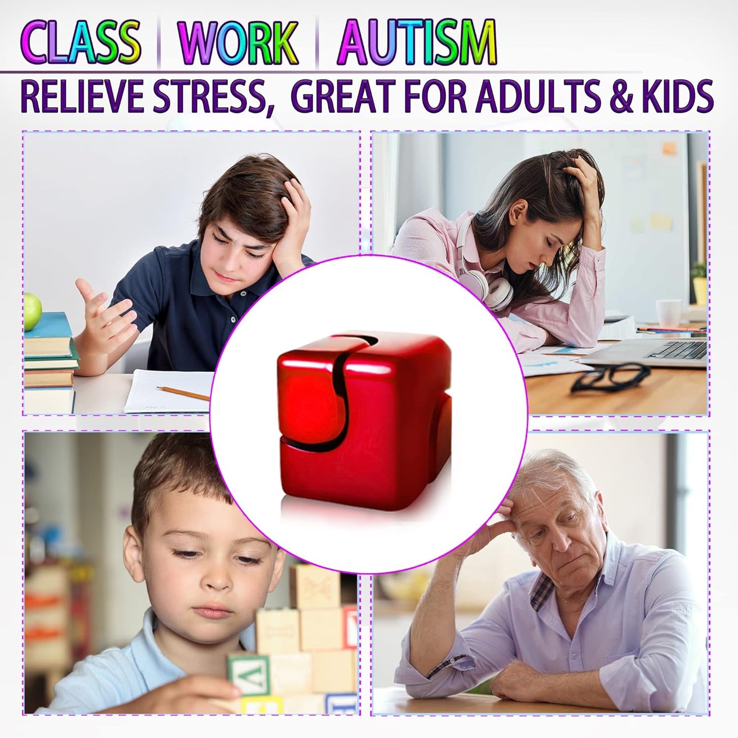 Fidget Spinner Toys Cube Adults, Easter Basket Stuffers for Teens Metal EDC Cool Desk Gadgets Office Toys Small Anxiety Figette Sensory Toy, ADHD Tool Fingears Figet Stress Valentine Gift for Boys