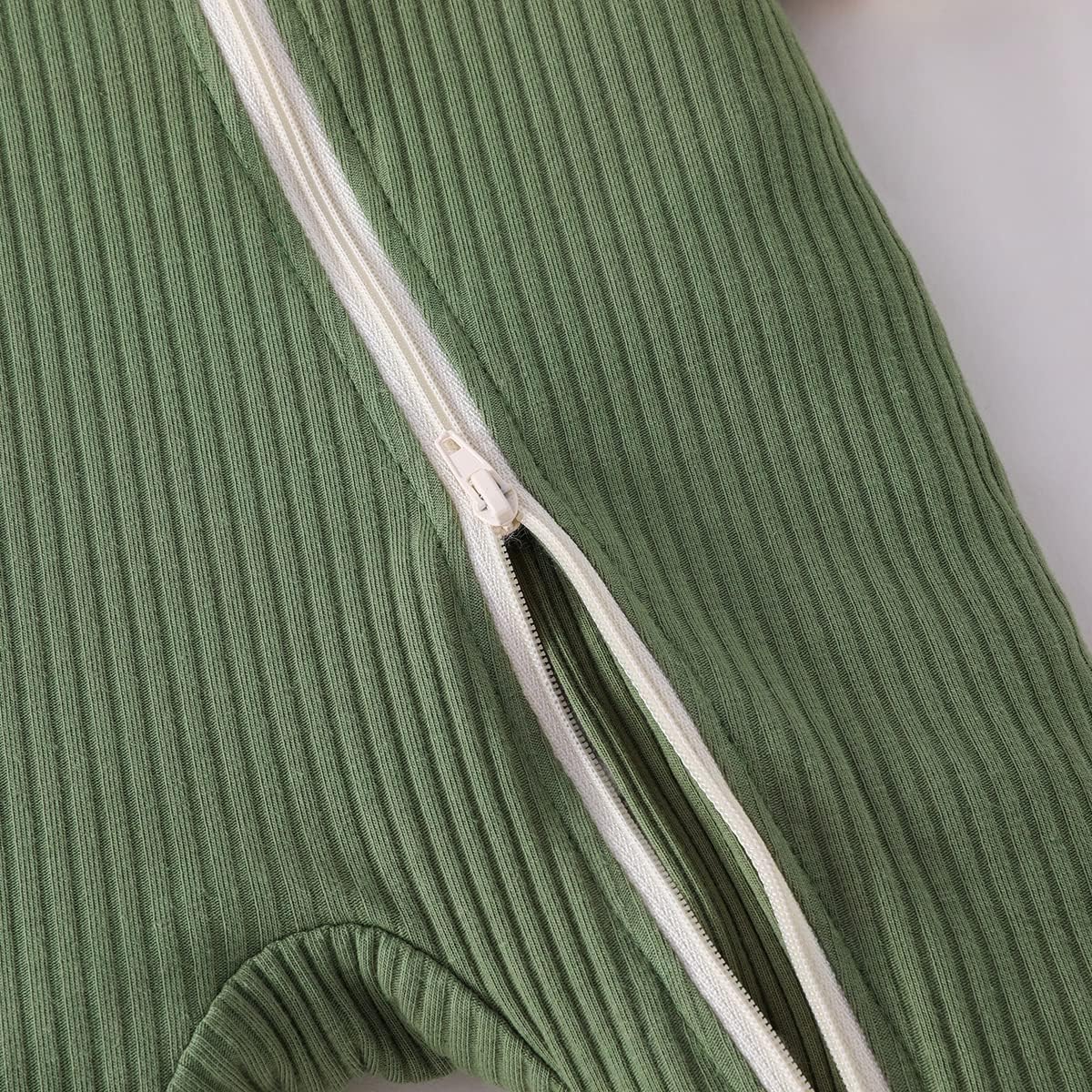 Bafeicao Unisex Baby Boy Girl 2 Pack Rompers Short Sleeve 2 Way Zipper One Piece Jumpsuits Clothes Sets