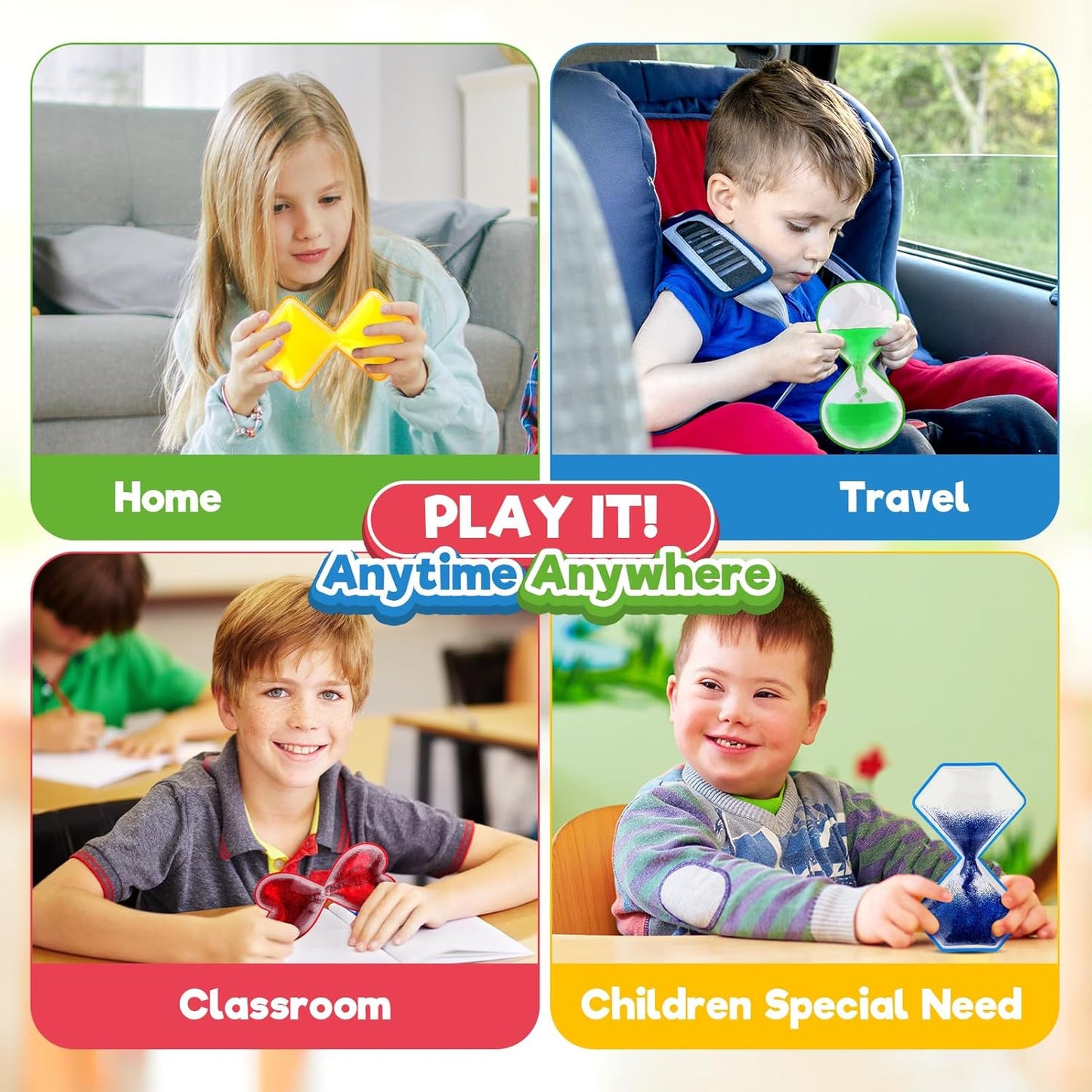 Sensory Toys Liquid Fidget Toys for Kids: 4 Pack Handheld Sensory Toys for Kids with Autism Autistic - Liquid Motion Sensory Fidget Toys for Calming