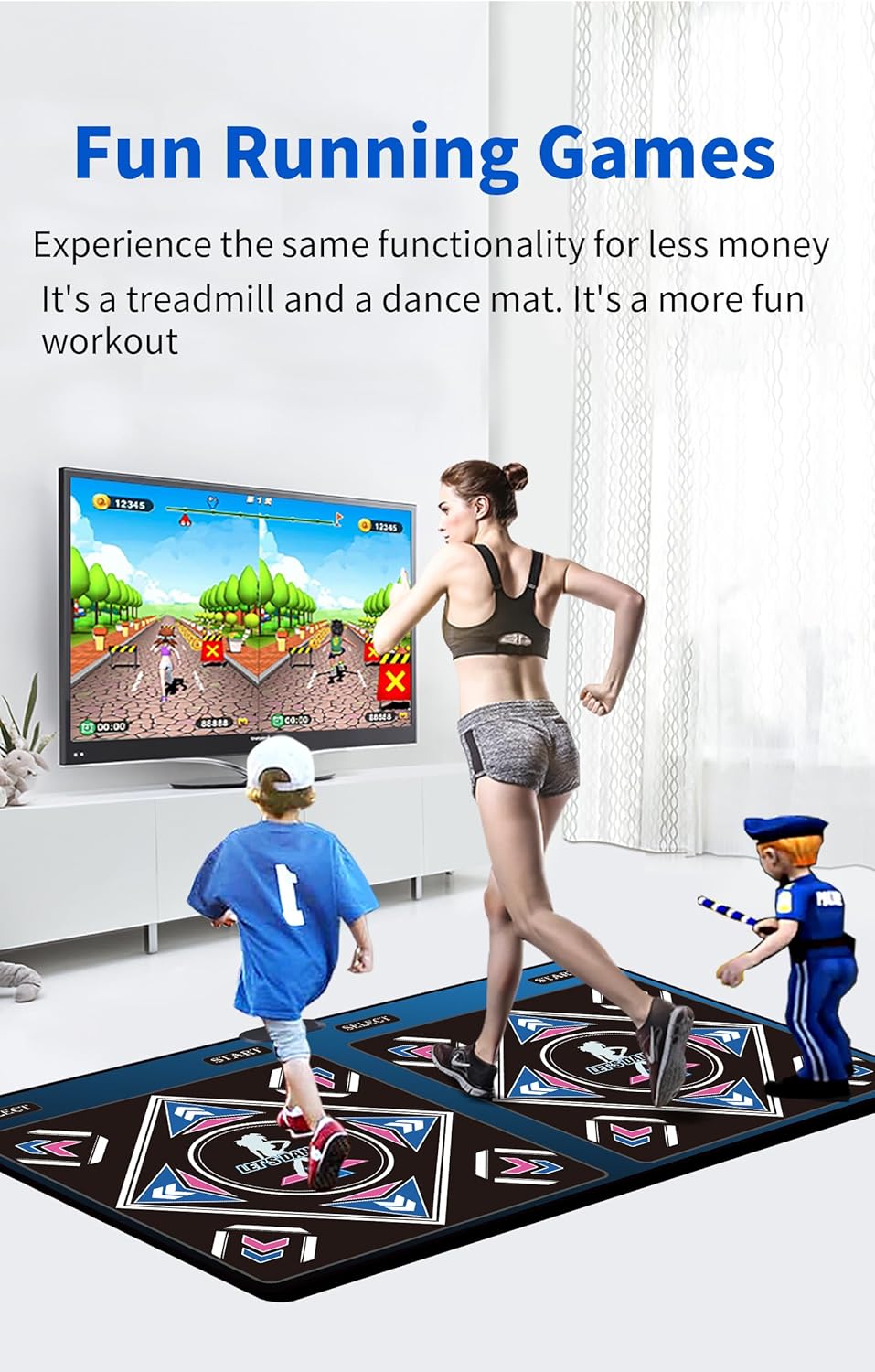 Music Dance Mat for Kids & Adults,Ideal for Fitness Dance Games,899 Games,64GB Memory Card,75 Music Videos,650 Songs.Made of Premium Flannel,for TV use,a Luxurious Gift for Children