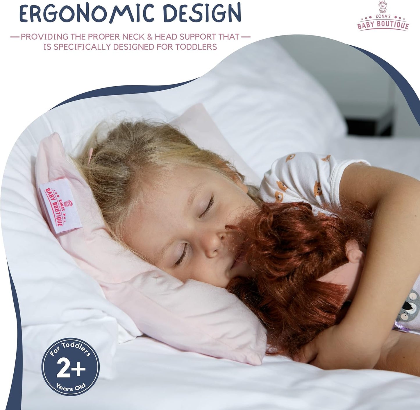 Kona's Perfect Pink Toddler Pillow - Softest Pillowcase - 13 x 18 Inch - Ages 2-3