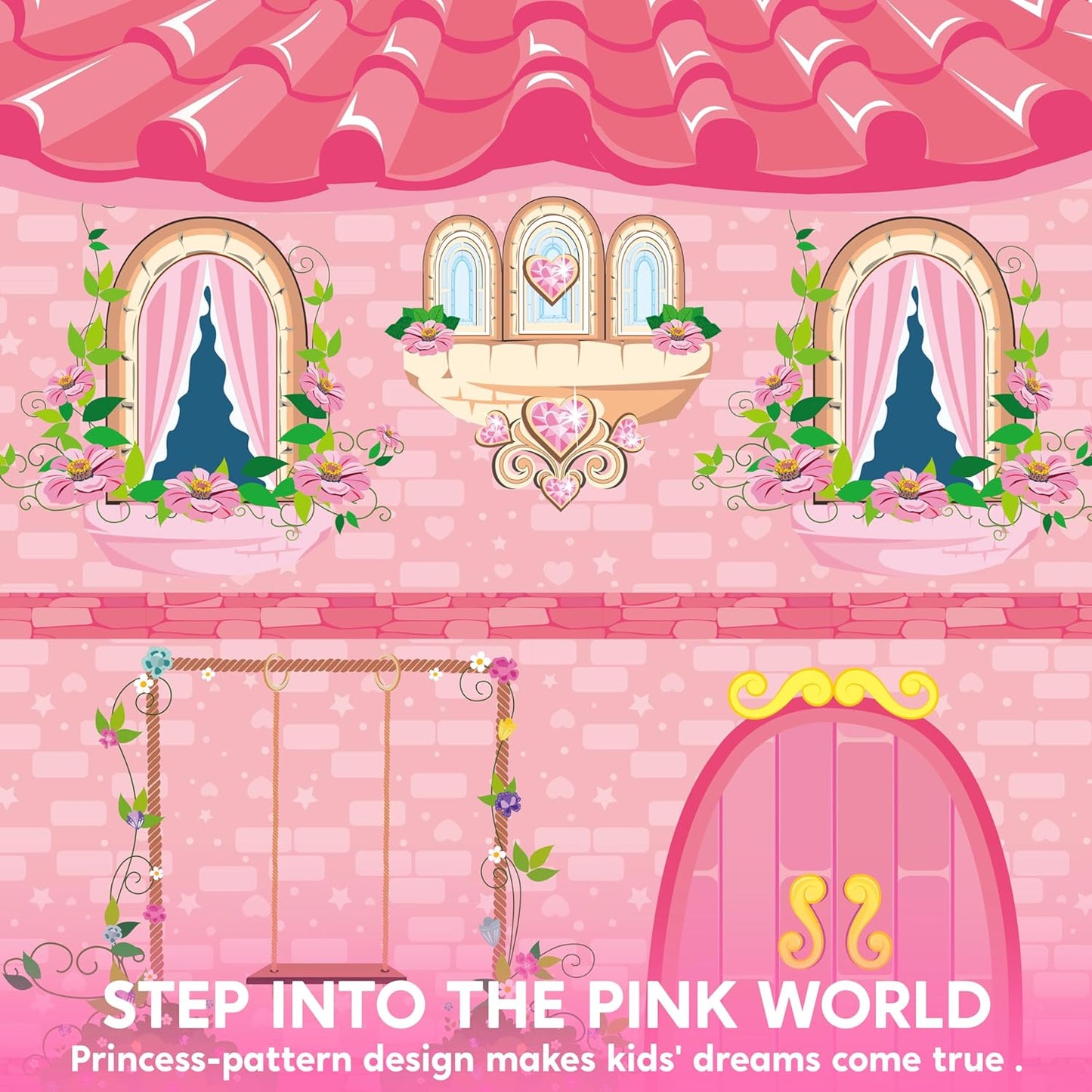 JOYIN Princess Tent Girls Large Playhouse Kids Castle Play Tent for Children, Pop Up Play House for Toddlers Indoor and Outdoor Games