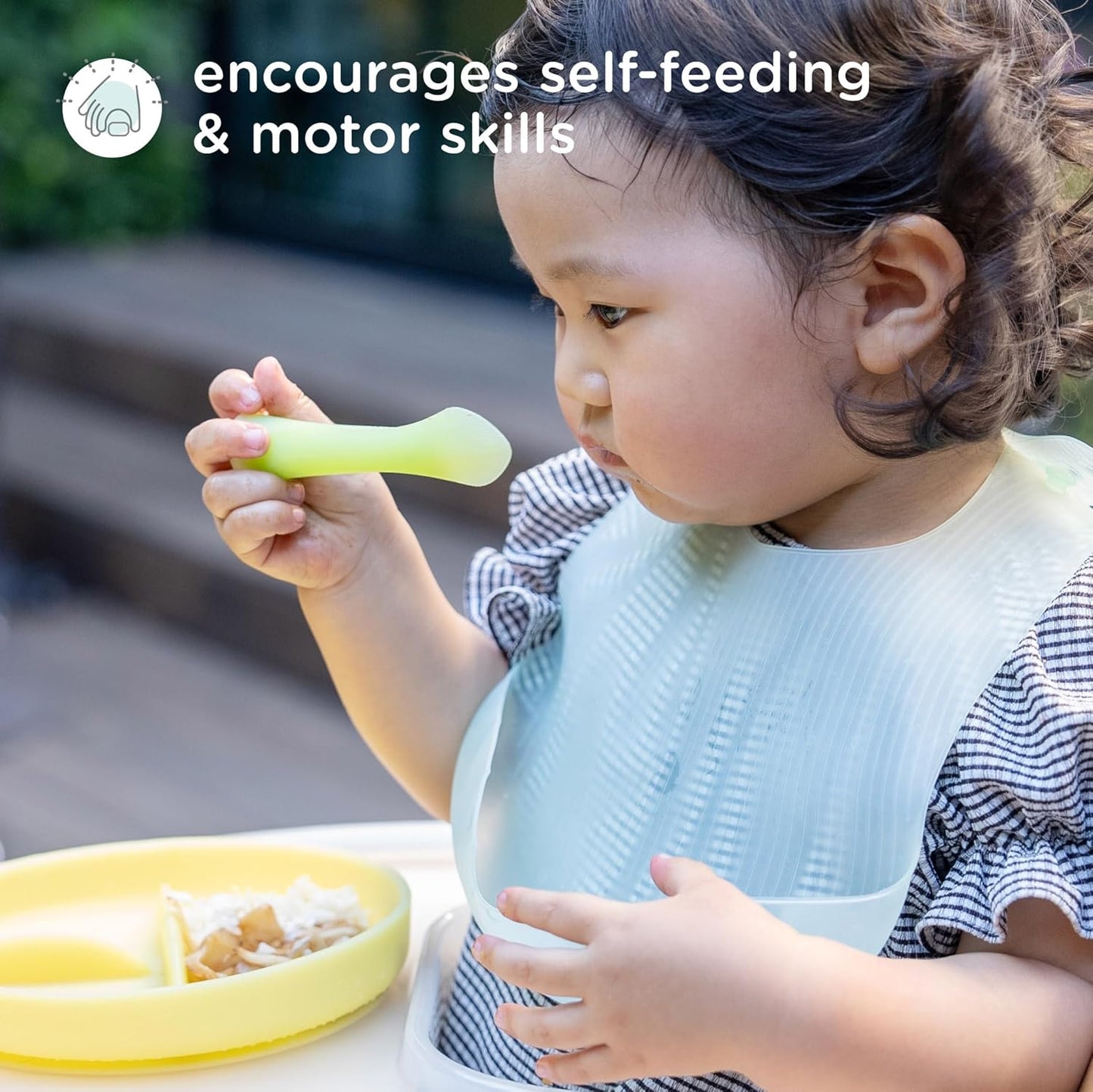 Olababy 100% Silicone Soft-Tip Training Spoon for Baby Led Weaning 2pack