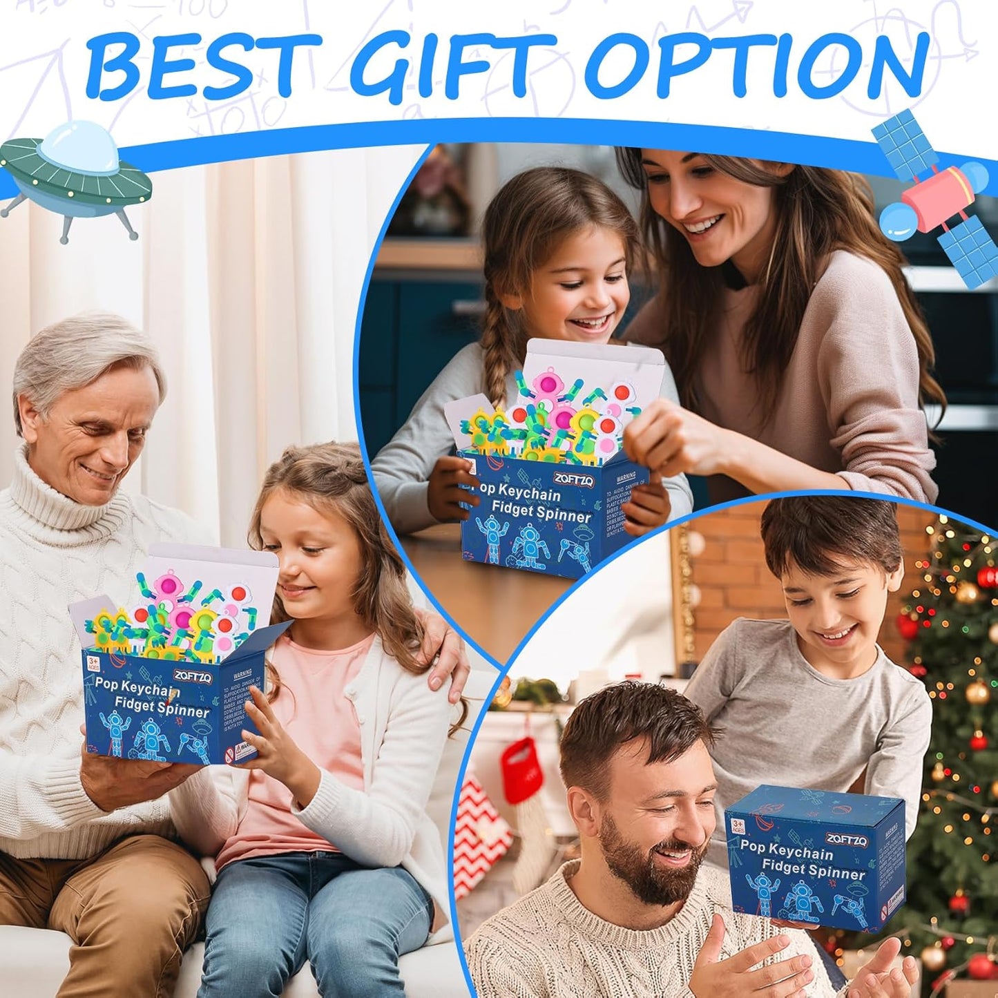 Astronaut Pop Transformable Fidget Spinner - Adult Fidget Spinner Keychain deformable Robot Fidget Spinner Bulk Party Favors for Kids Sensory Fidget Toys for Children's Day Classroom Prizes