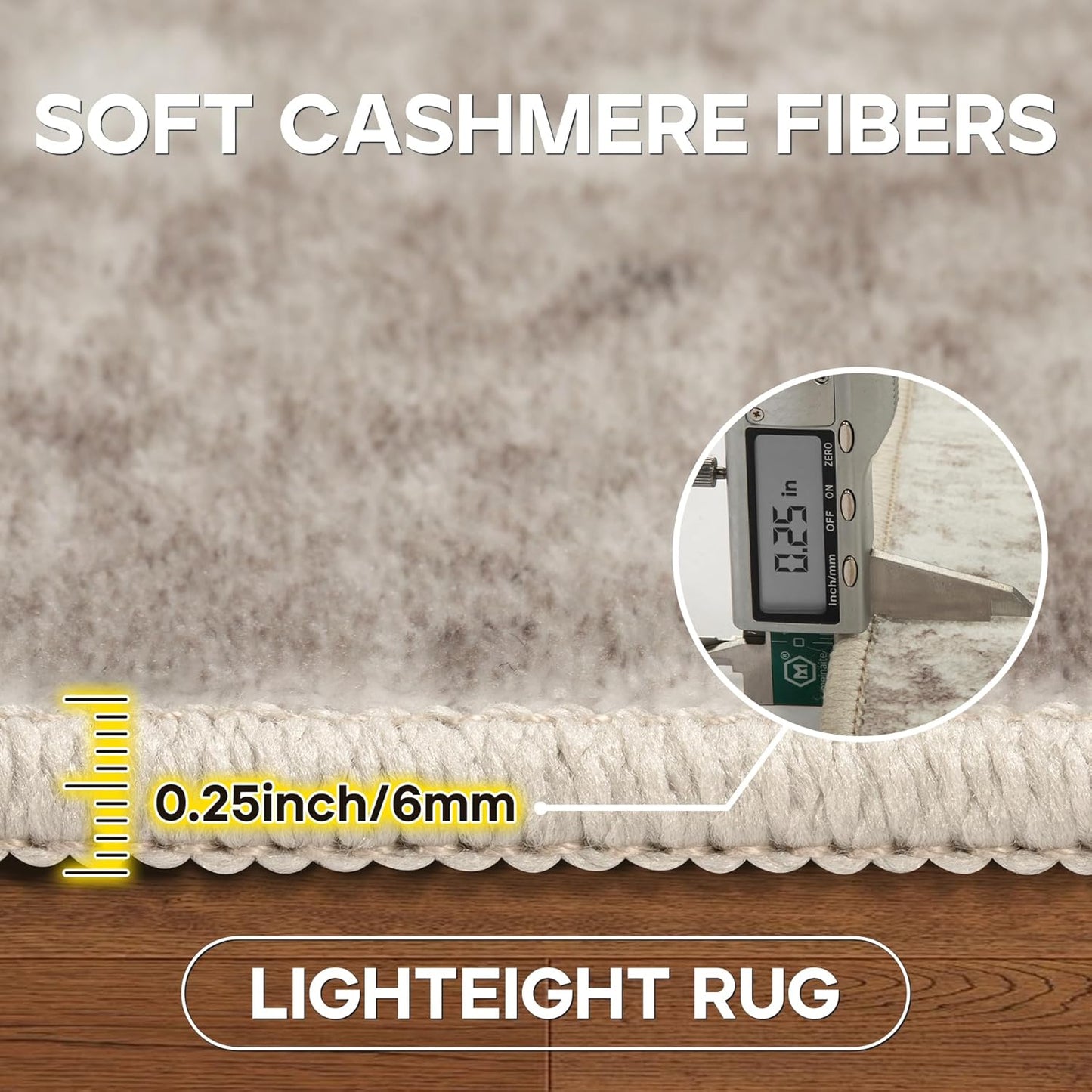 6x9 Area Rugs for Living Room Rug Washable: Modern Rug for Dining Room Bedroom Carpet Non Slip Low Pile 6 by 9 Indoor Abstract Nursery Home Office Brown Grey