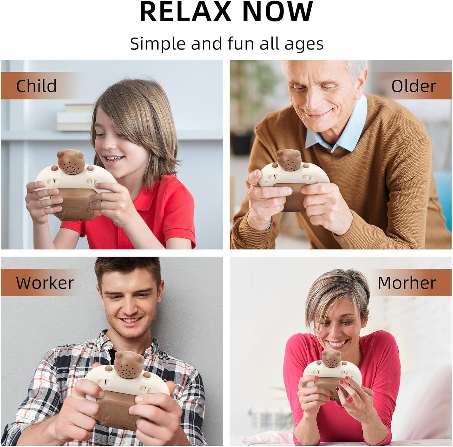 Fast Push Game Pop Fidget Toys for Kids, Fast Push Bubble Game, Handheld Puzzle Game Sensory Toys with LED Screen, Quick Push Light Up Game Gifts for 3-12 Year Old Girls Boys (Bear)