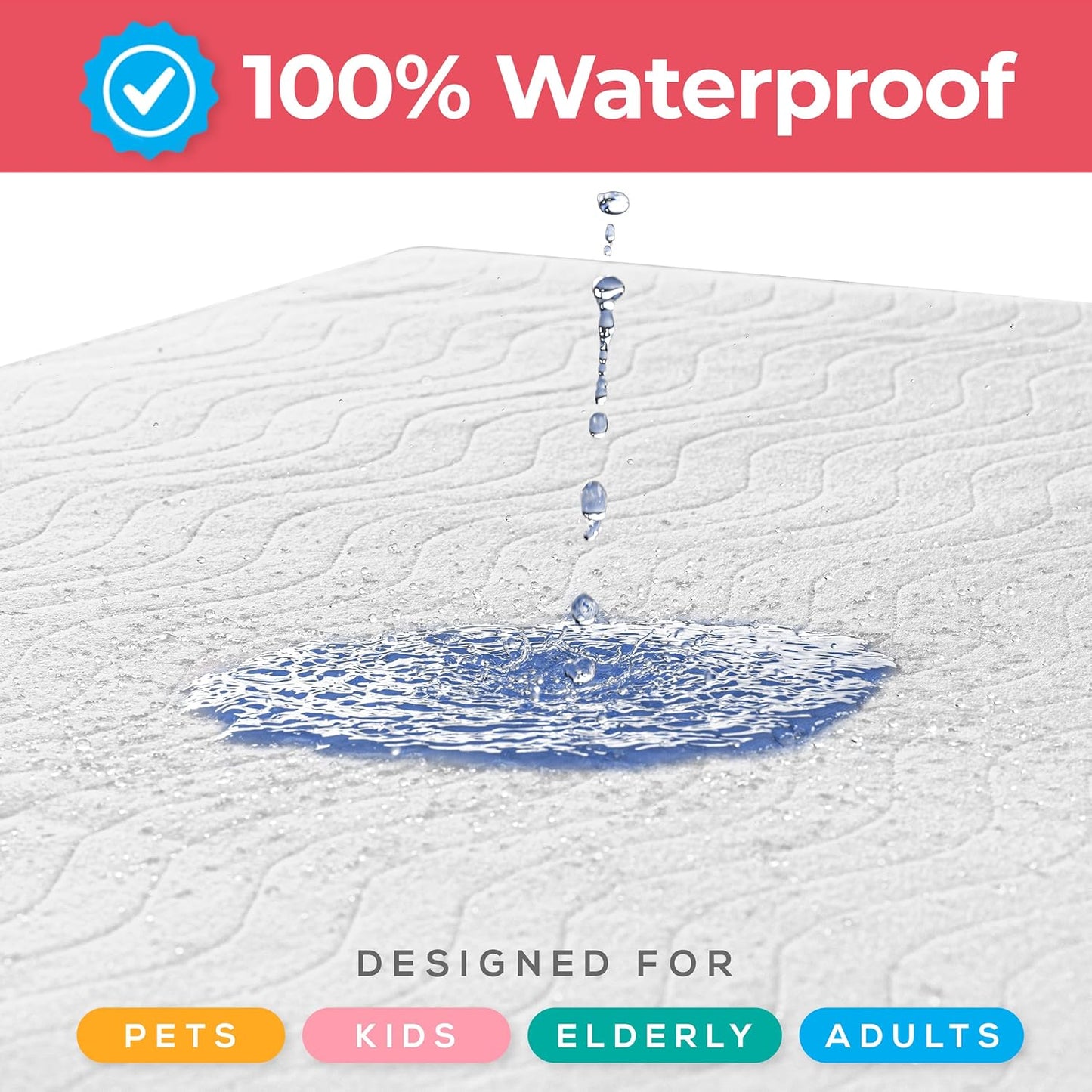 Utopia Bedding Washable Underpads 34" x 52" (Pack of 4), Waterproof Reusable Heavy Absorbency Incontinence Bed Pads for Adults, Kids, Elderly and Pets, Bedwetting Pads for Sofa and Couch (White)