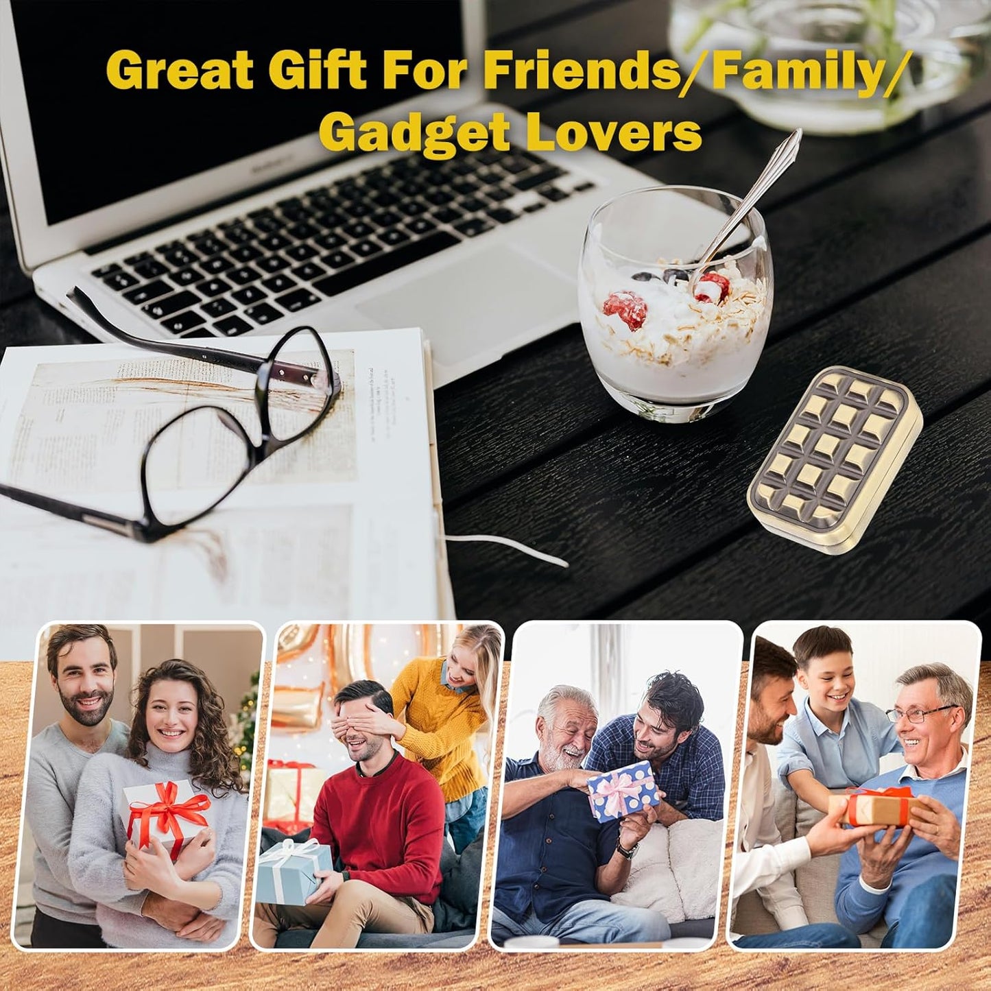 Fidget Slider Metal Magnetic Fidget Toys Adults for Stress Relief Building Blocks (Metallic)